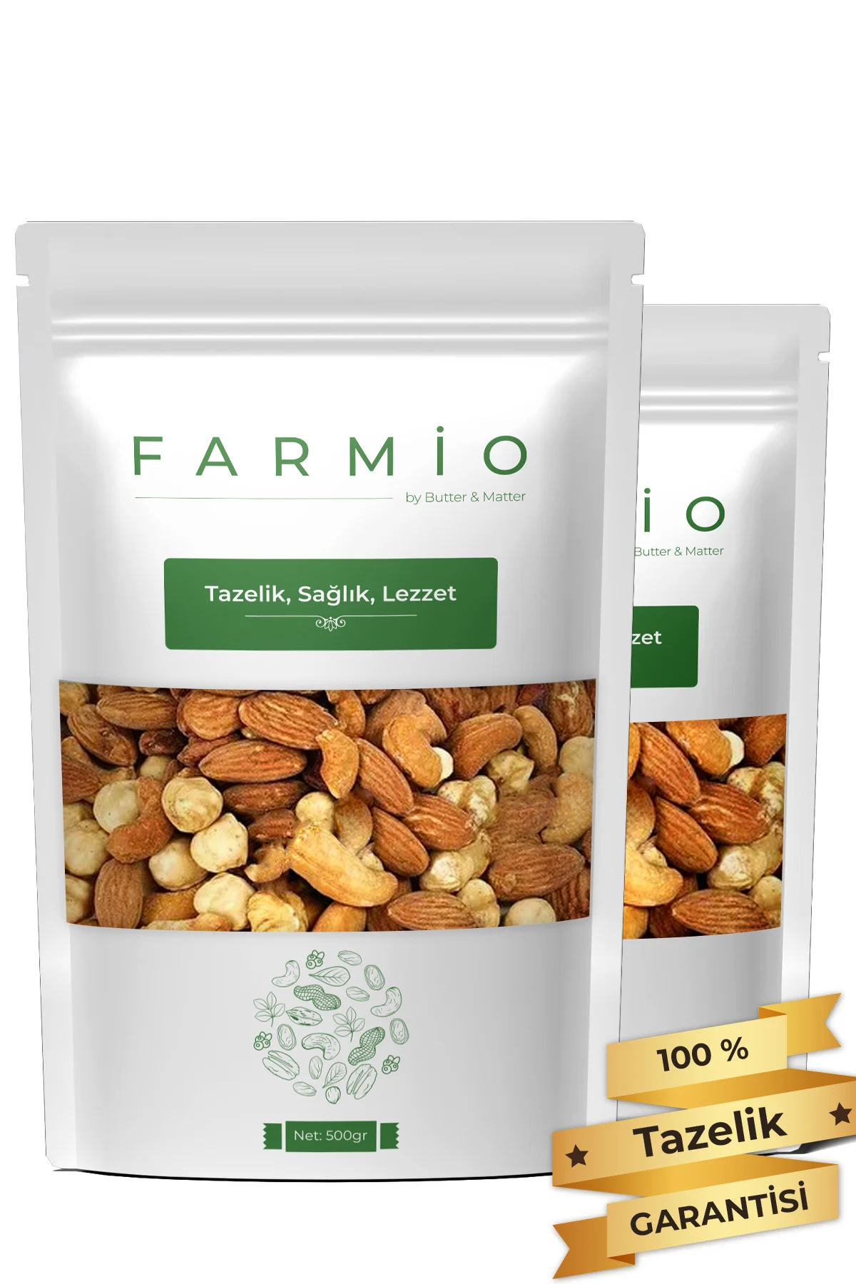 Deluxe Karışık 1kg - Kavrulmuş Kabuksuz Karışık Kuruyemiş - Tapta