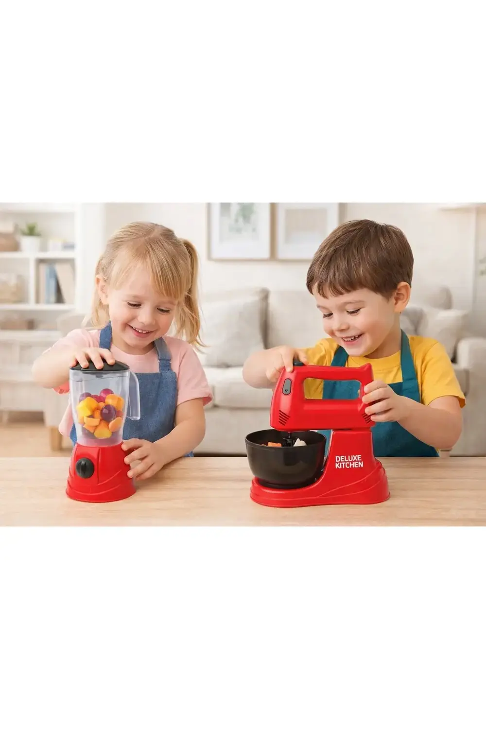 Deluxe Kitchen Oyuncak Mikser Blender 2'li Set - Çocuklar İçin Eğ