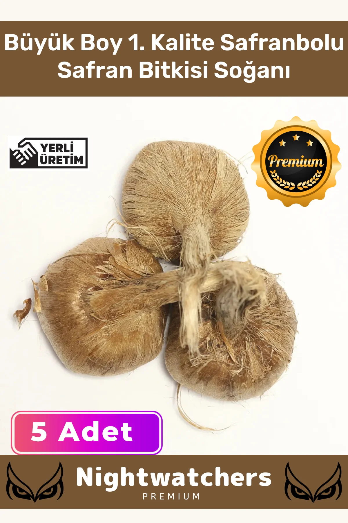 Deluxe Özel Dikime Hazır Yerli Üretim Büyük Boy 1. Kalite Safranbolu Safran Bitkisi Soğanı - 5 Adet