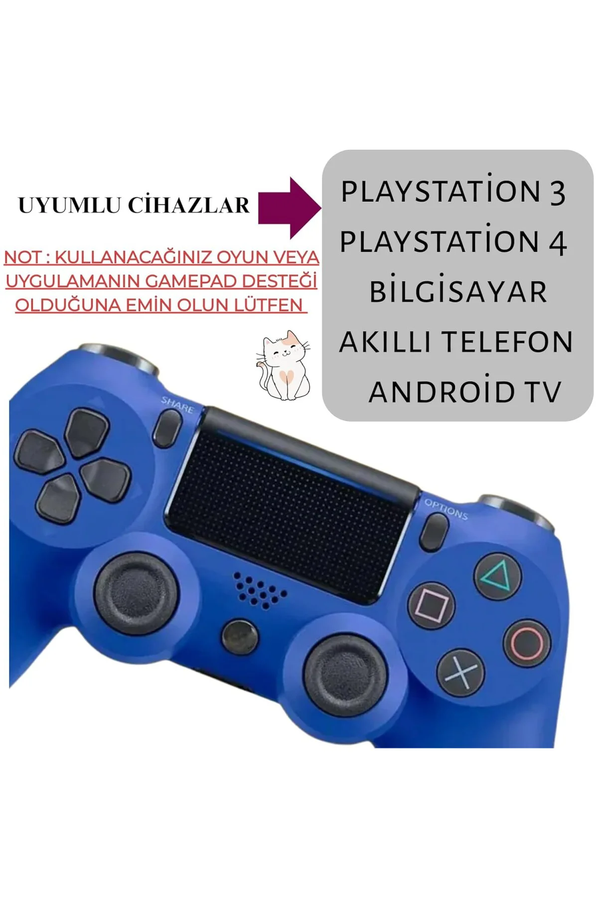 Deluxe PS4 ve PC Uyumlu Bluetooth Gamepad – Kablosuz Oyun Kolu & 