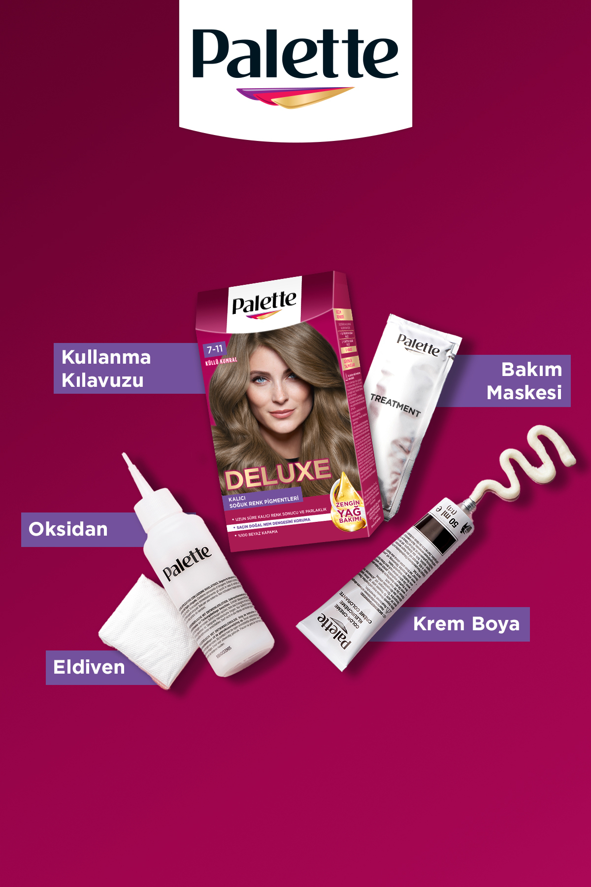 Palette Deluxe Saç Boyası 7.11 Küllü Kumral