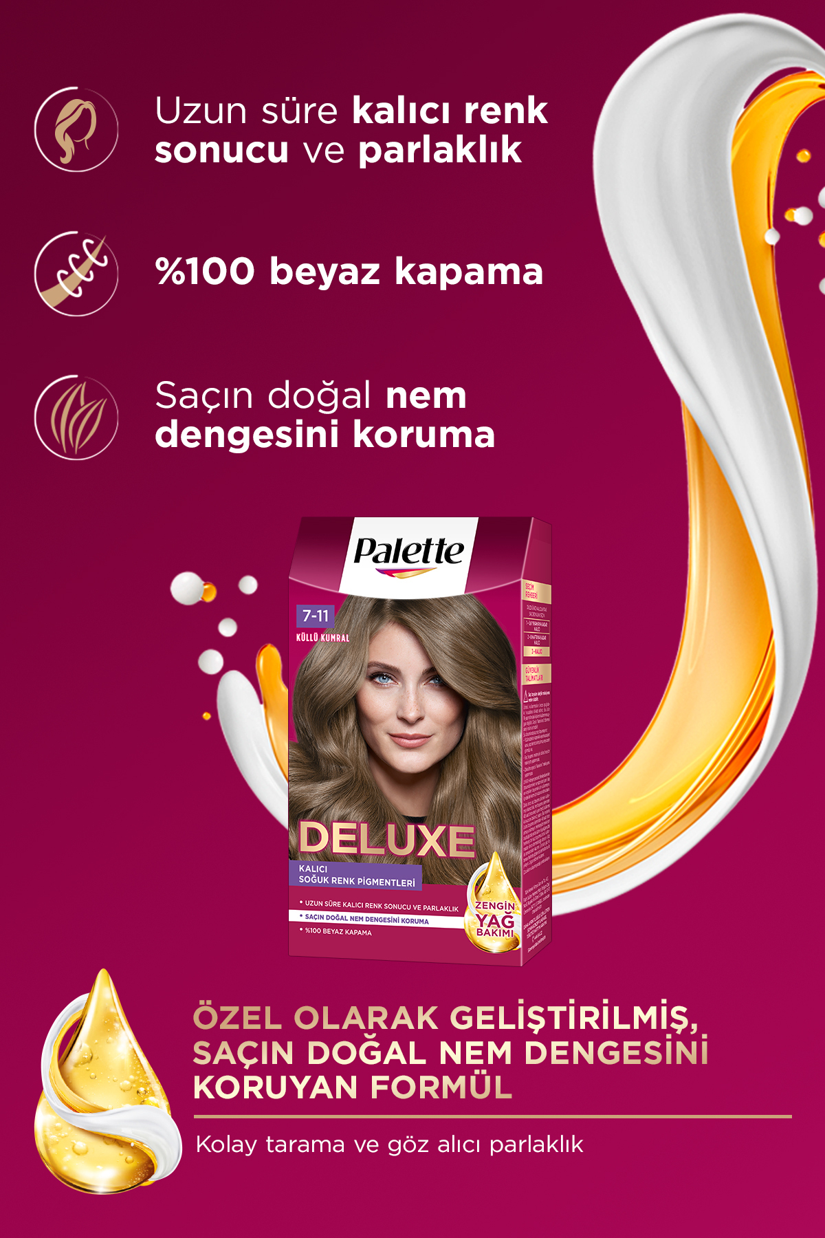 Palette Deluxe Saç Boyası 7.11 Küllü Kumral