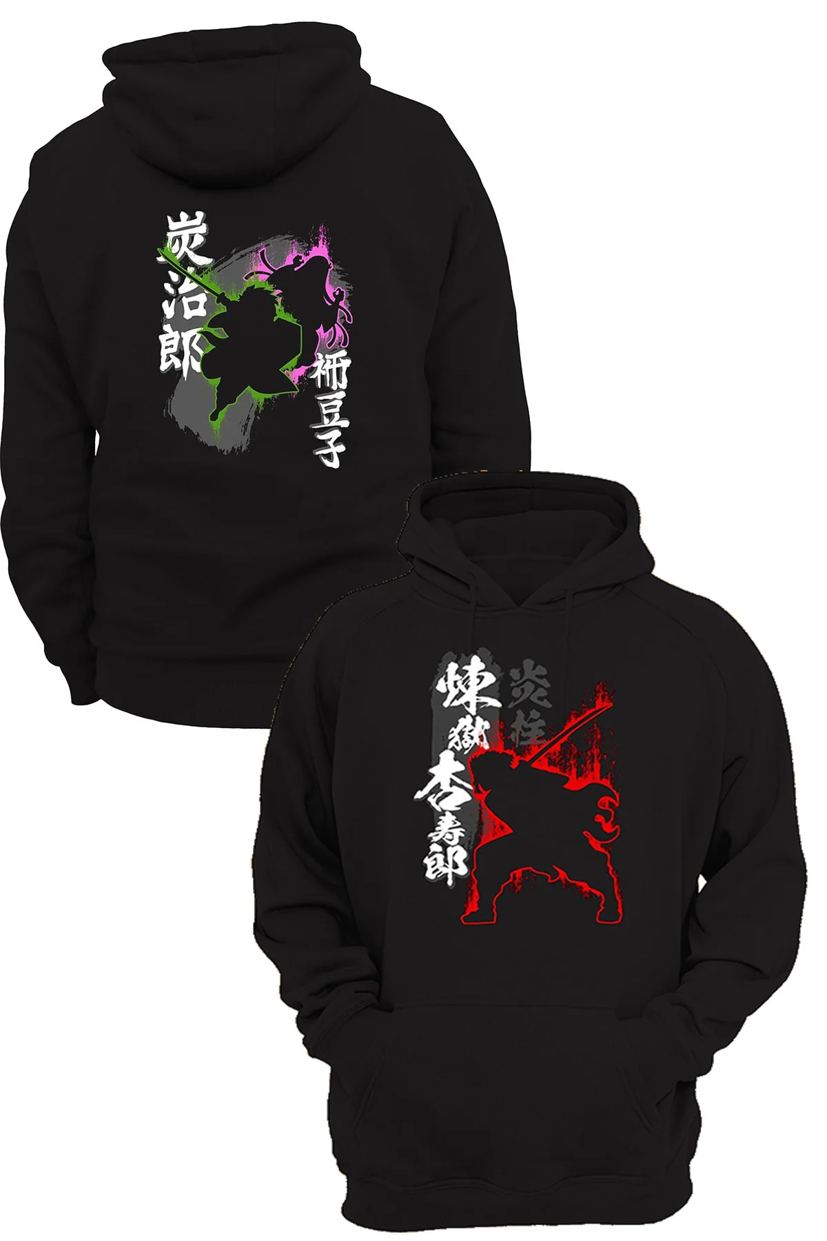 Demon Slayer Çift Baskılı, %100 Pamuk, 3 Ipl. Şardonlu, Içi Polar, Çok Kalın Hoodie 5