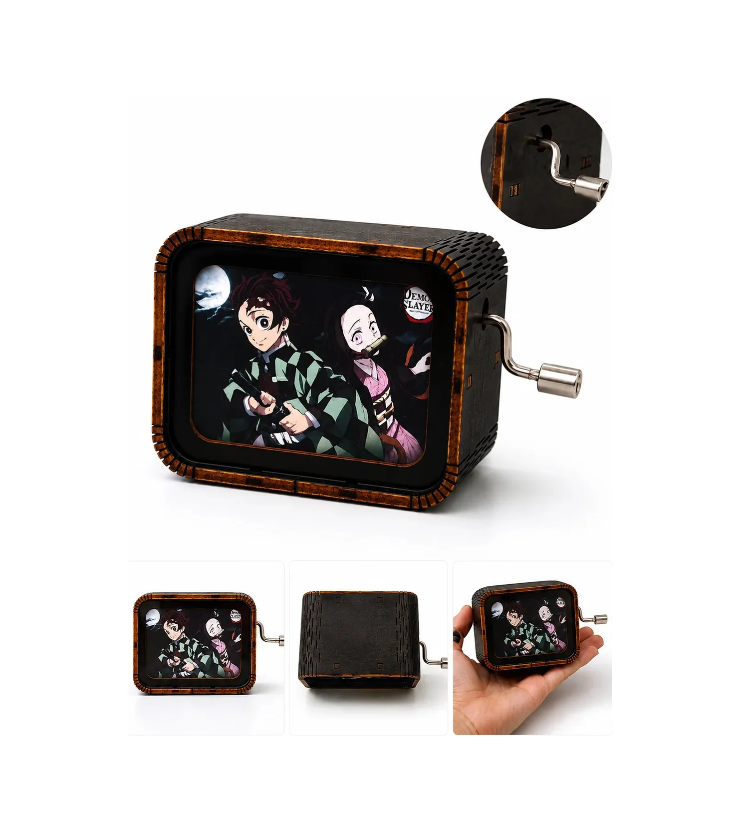 Demon Slayer Müzik Kutusu - Tanjiro Nezuko Figürlü Ahşap Hediyelik