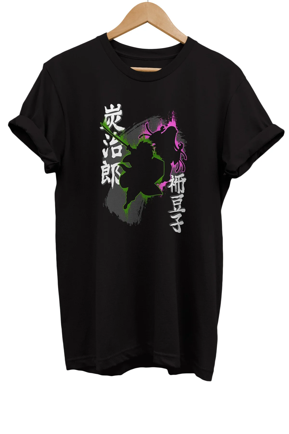 Demon Slayer Nezuko And Tanjiro Baskılı %100 Pamuk Oversize T-shi