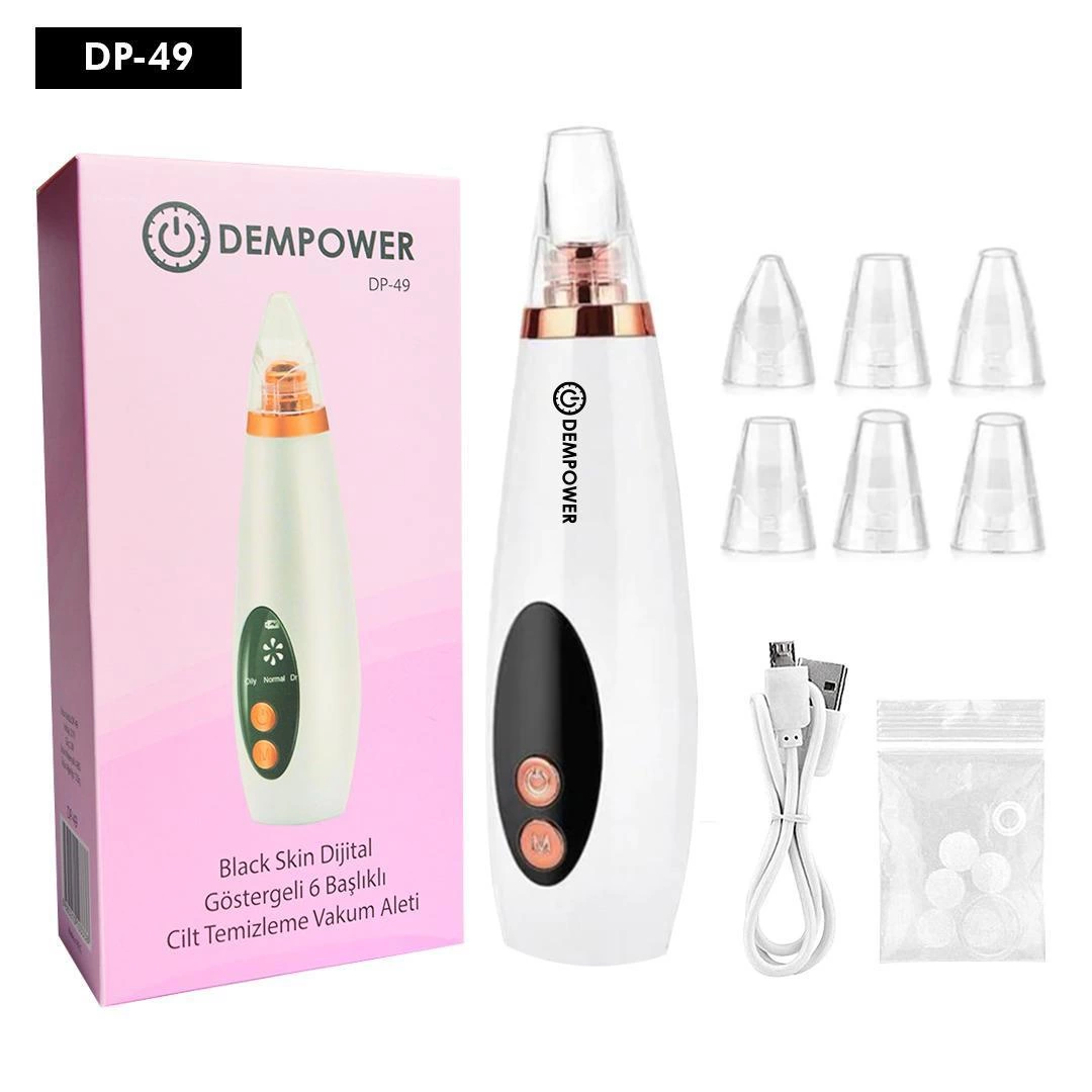 Dempower Black Skin Dijital Göstergeli 6 Başlıklı Cilt Temizleme
