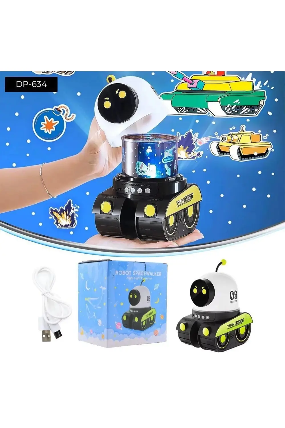 Dempower Robot Şeklinde Projektör Lamba