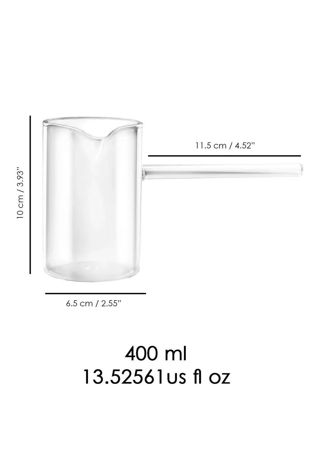 DENARO Ateşe Isıya Dayanıklı Cezve Borosilikat Cam Cezve 400 ML