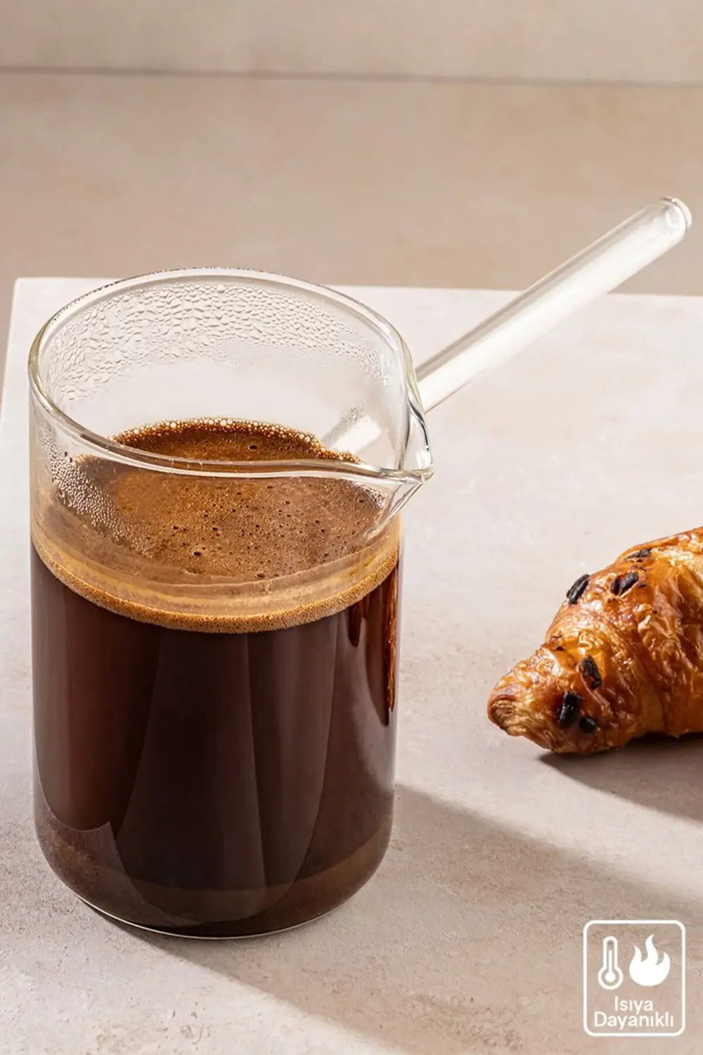 DENARO Ateşe Isıya Dayanıklı Cezve Borosilikat Cam Cezve 400 ML