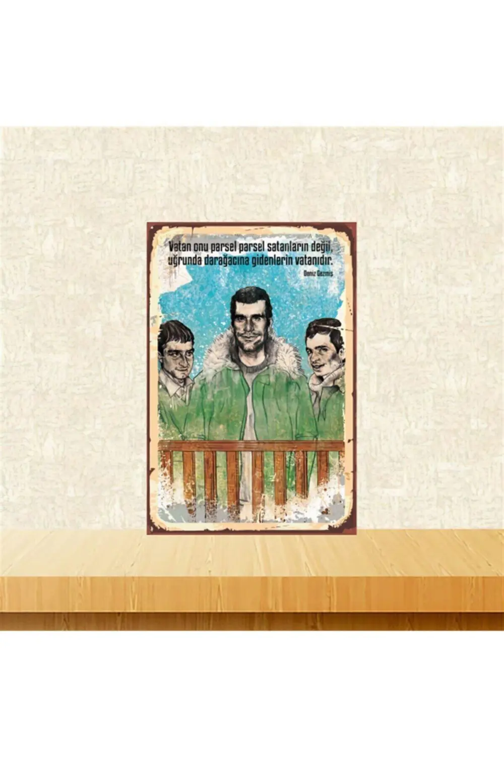 Deniz Gezmiş Daracağına Gidenlerin Vatanıdır 20-30 Cm Retro Ahşap