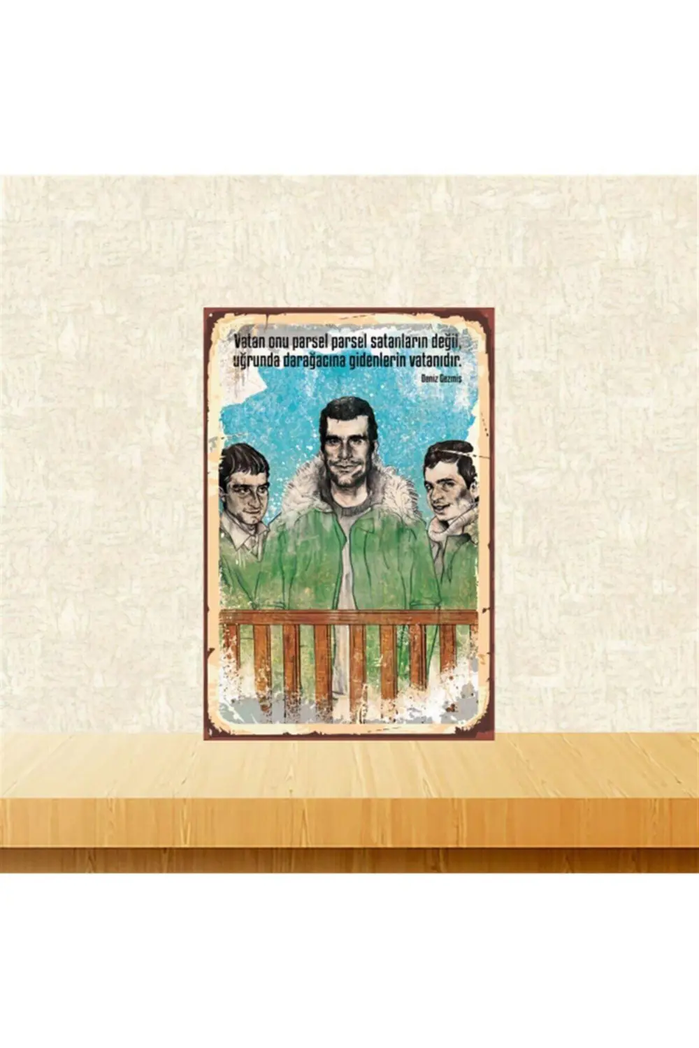 Deniz Gezmiş Daracağına Gidenlerin Vatanıdır 20-30 Cm Retro Ahşap