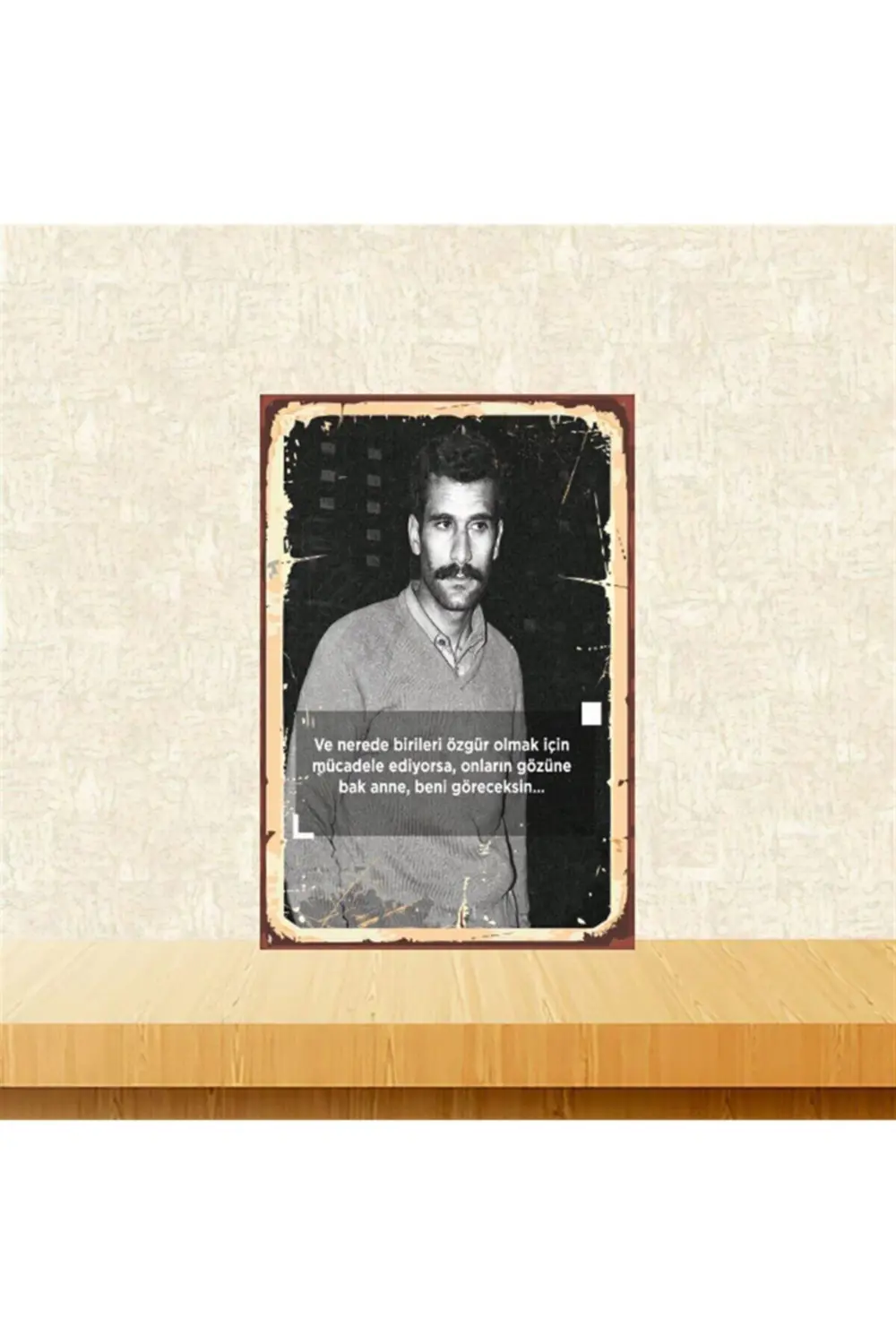 Deniz Gezmiş Nerede Birileri Özgür Olmak Için 20-30 Cm Retro Ahşa