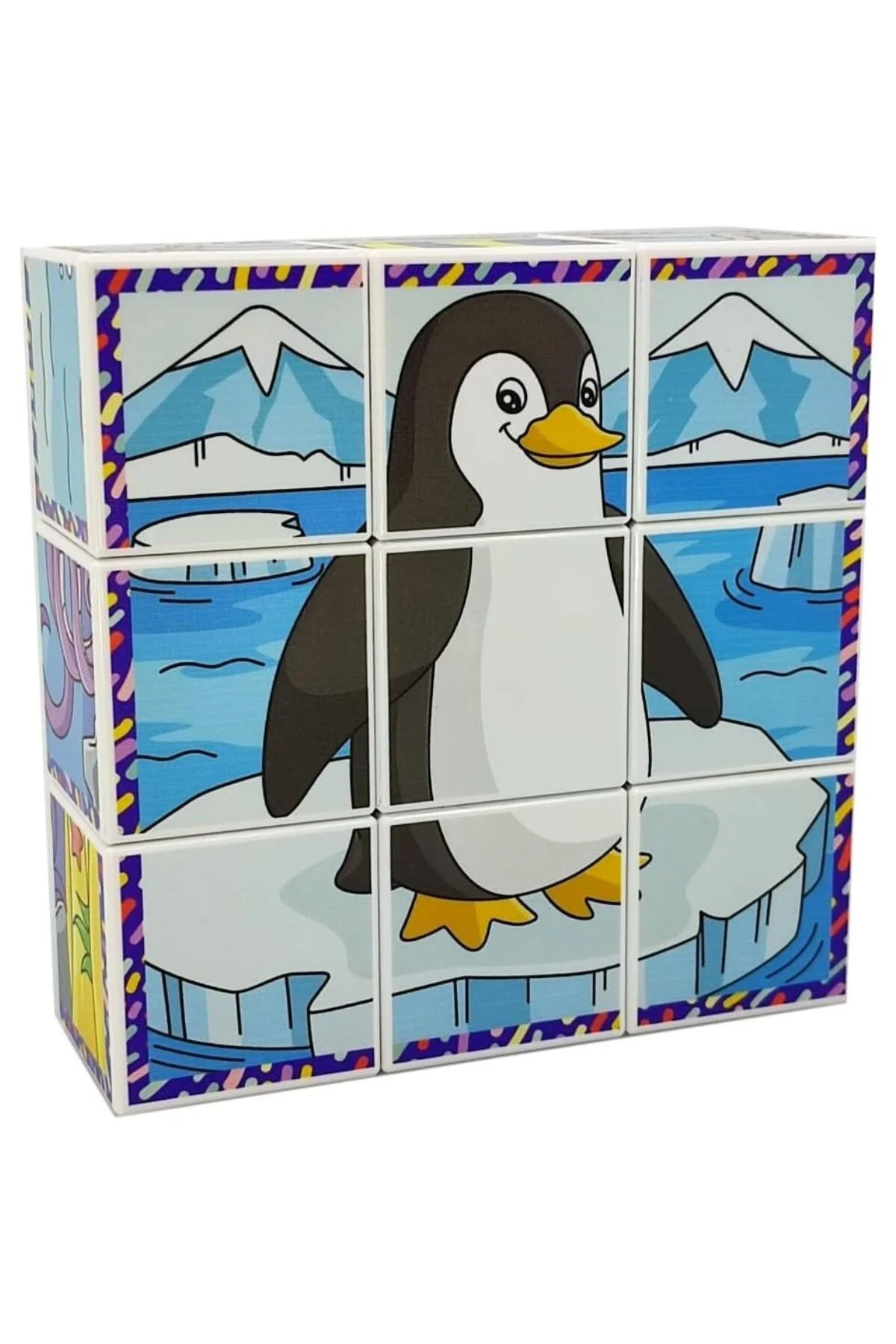 Deniz Hayvanları 3D Manyetik Puzzle (9 Mıknatıslı Küp 6 Yapboz)