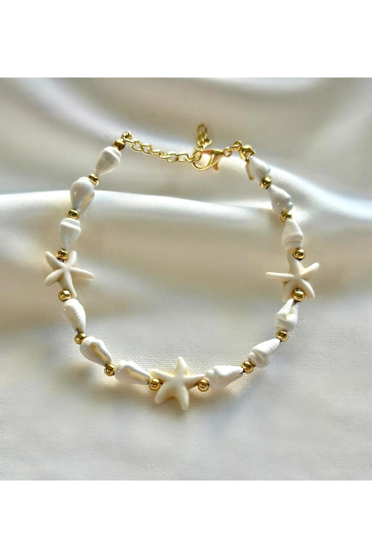 Arescollection Deniz Kabuklu Deniz Yıldızlı Kolye Bileklik Set