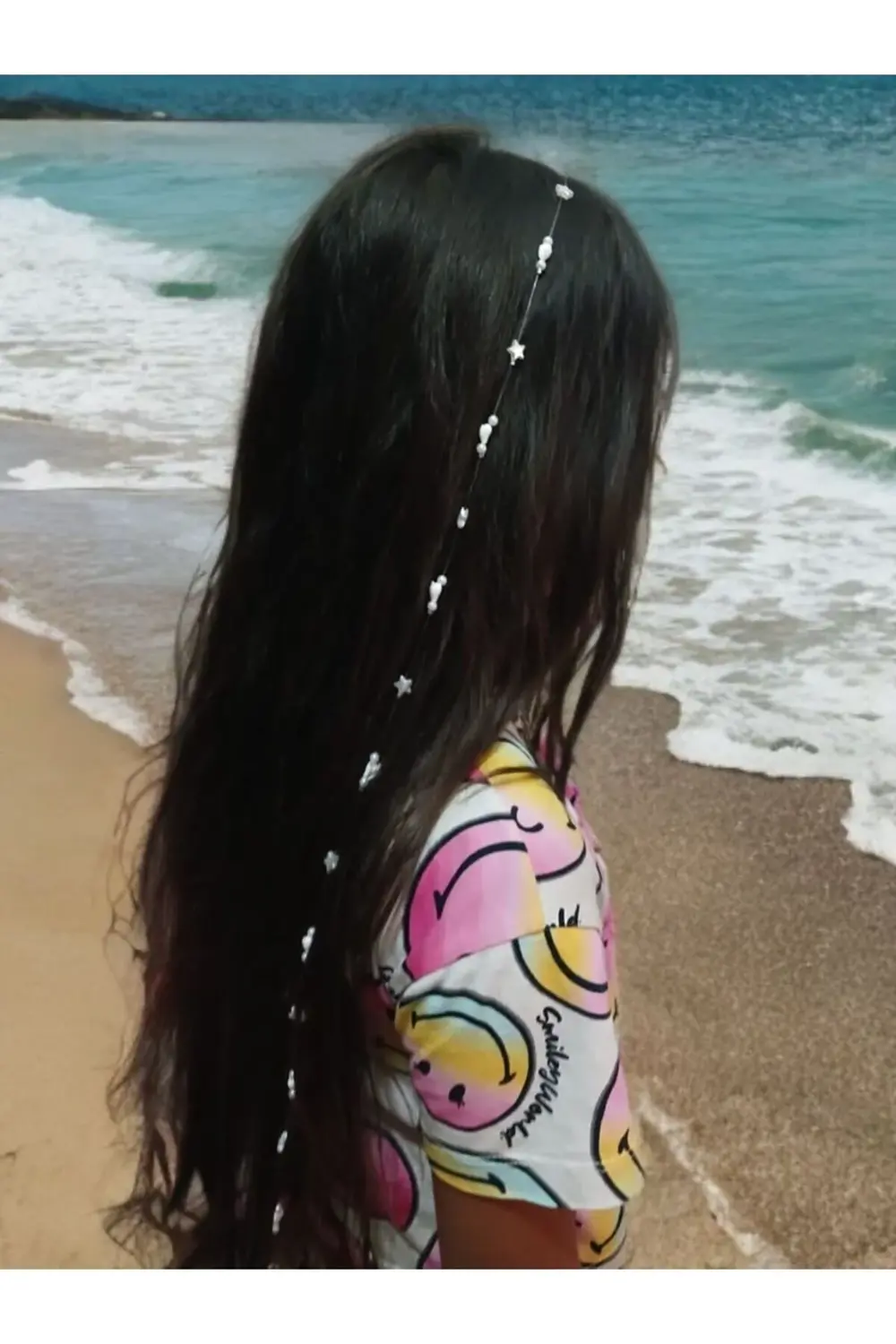 deniz kabuklu yıldızlı incili zarif tel tokalı saç süsü saç akses