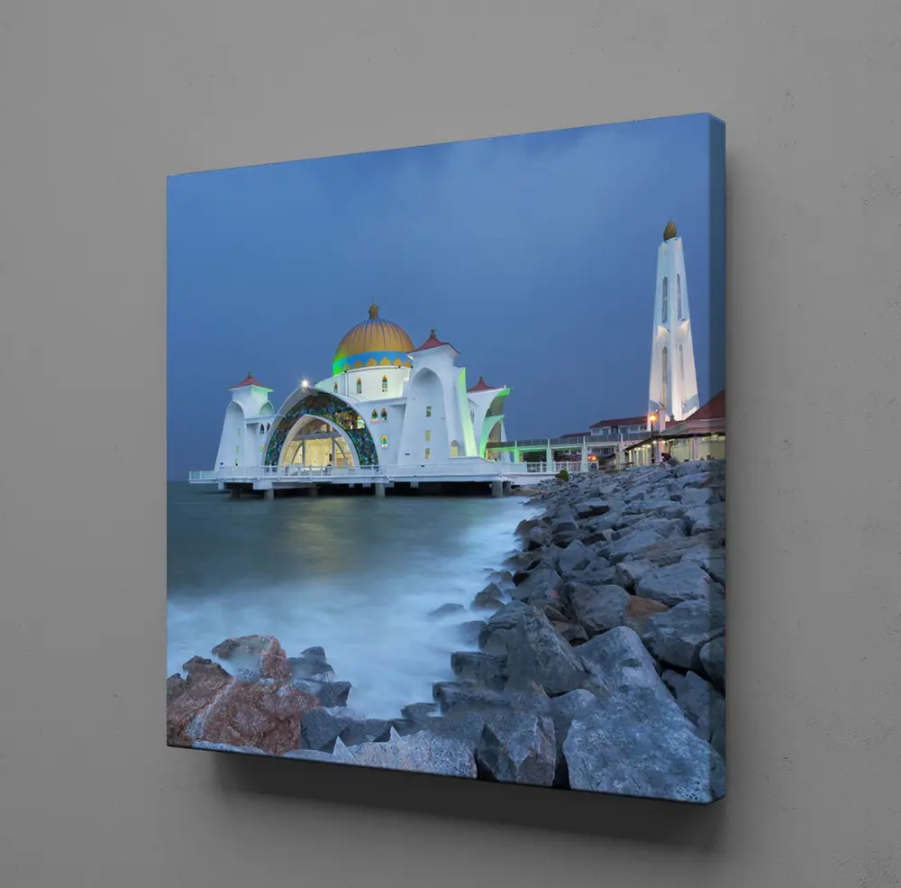 DENİZ KENARINDA CAMİ KANVAS TABLO