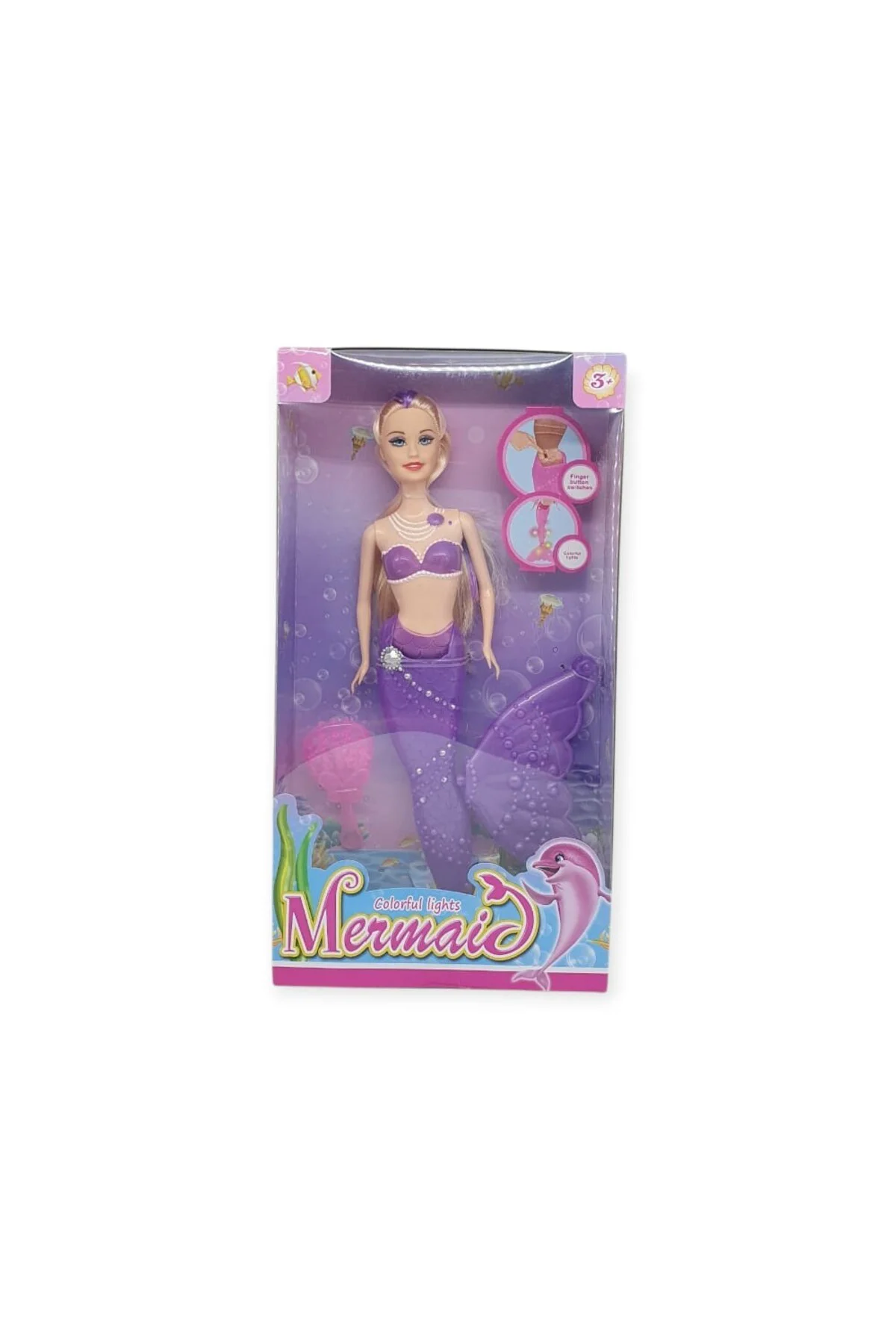 Deniz Kızı Işıklı Bebek - 2348/1-3 - Mor (Lisinya)