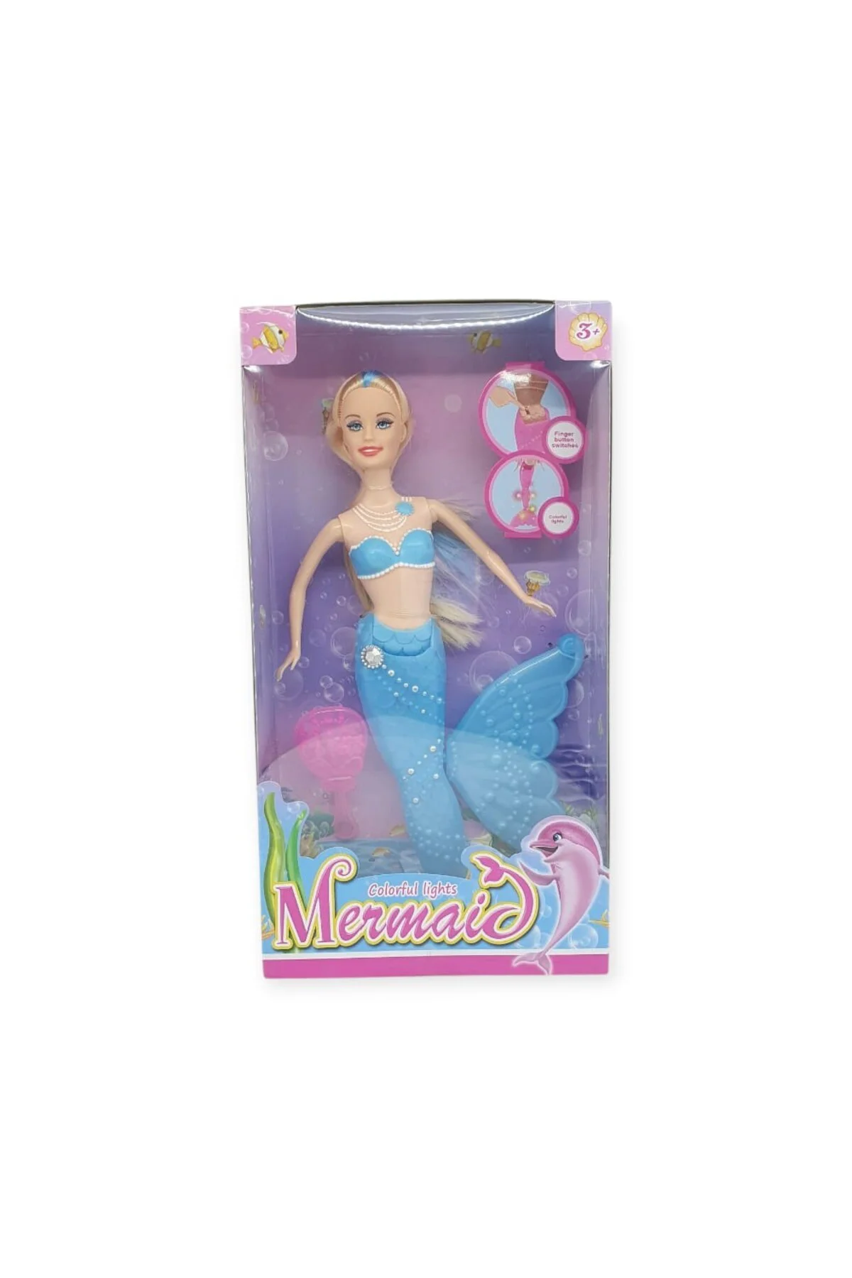 Deniz Kızı Işıklı Bebek - 2348/1-3 - Mavi (Lisinya)