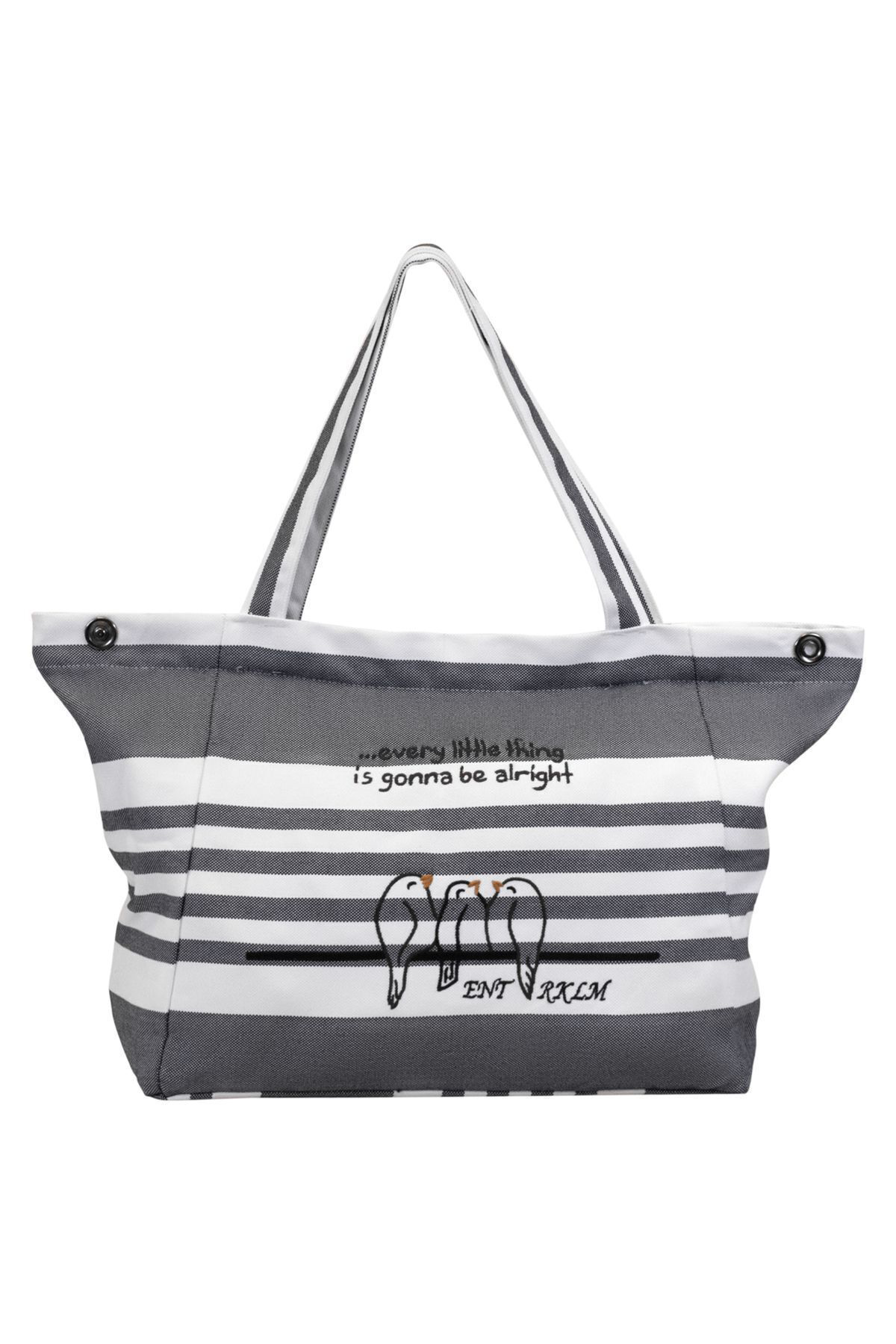 Entrklm Deniz Model Su Tutmaz Kumaştan Omuz Çantasi -Lacivert Puanli Beya