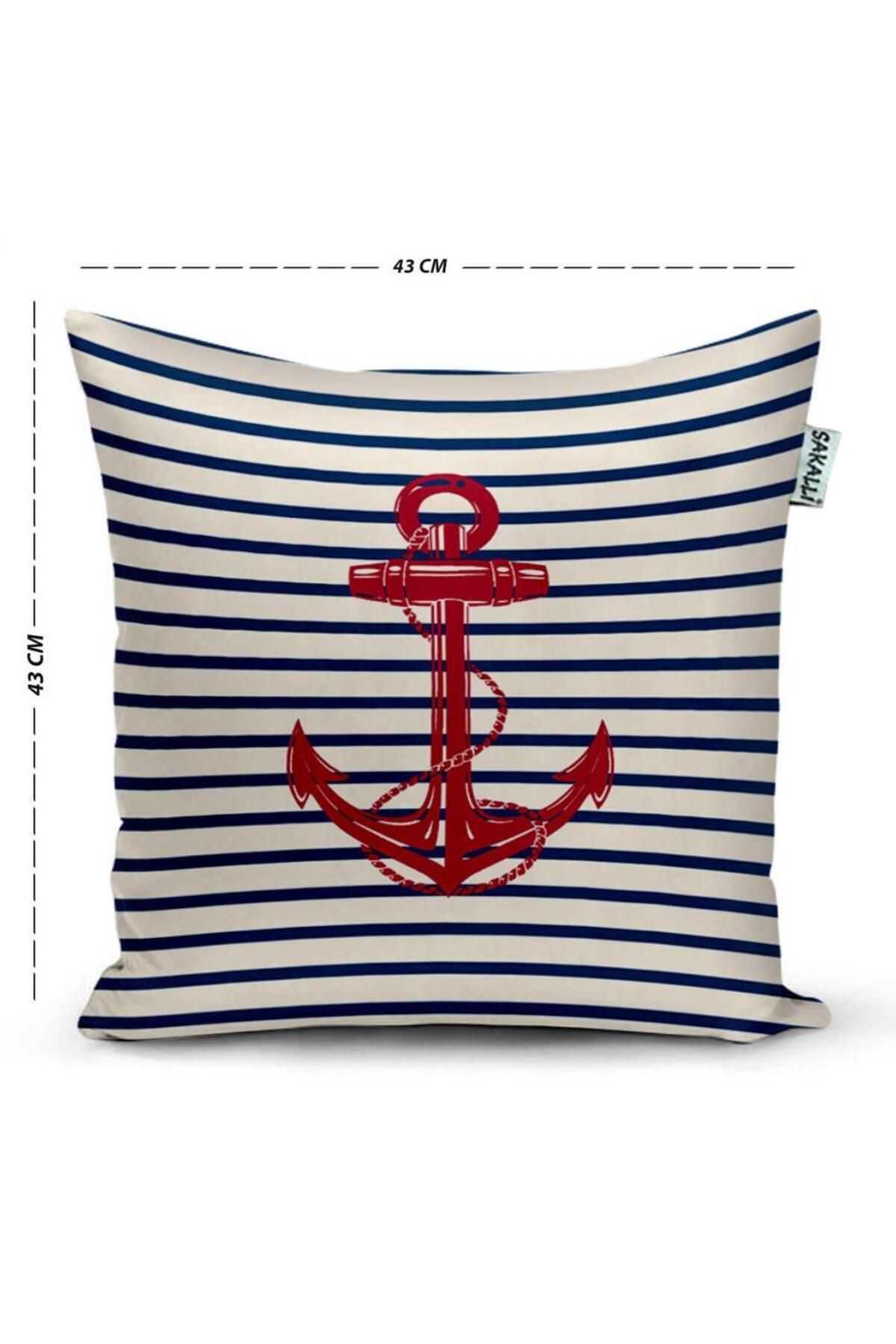 Deniz Temalı 3d Dijital Baskılı 4lü Dekoratif Kırlent Kılıfı