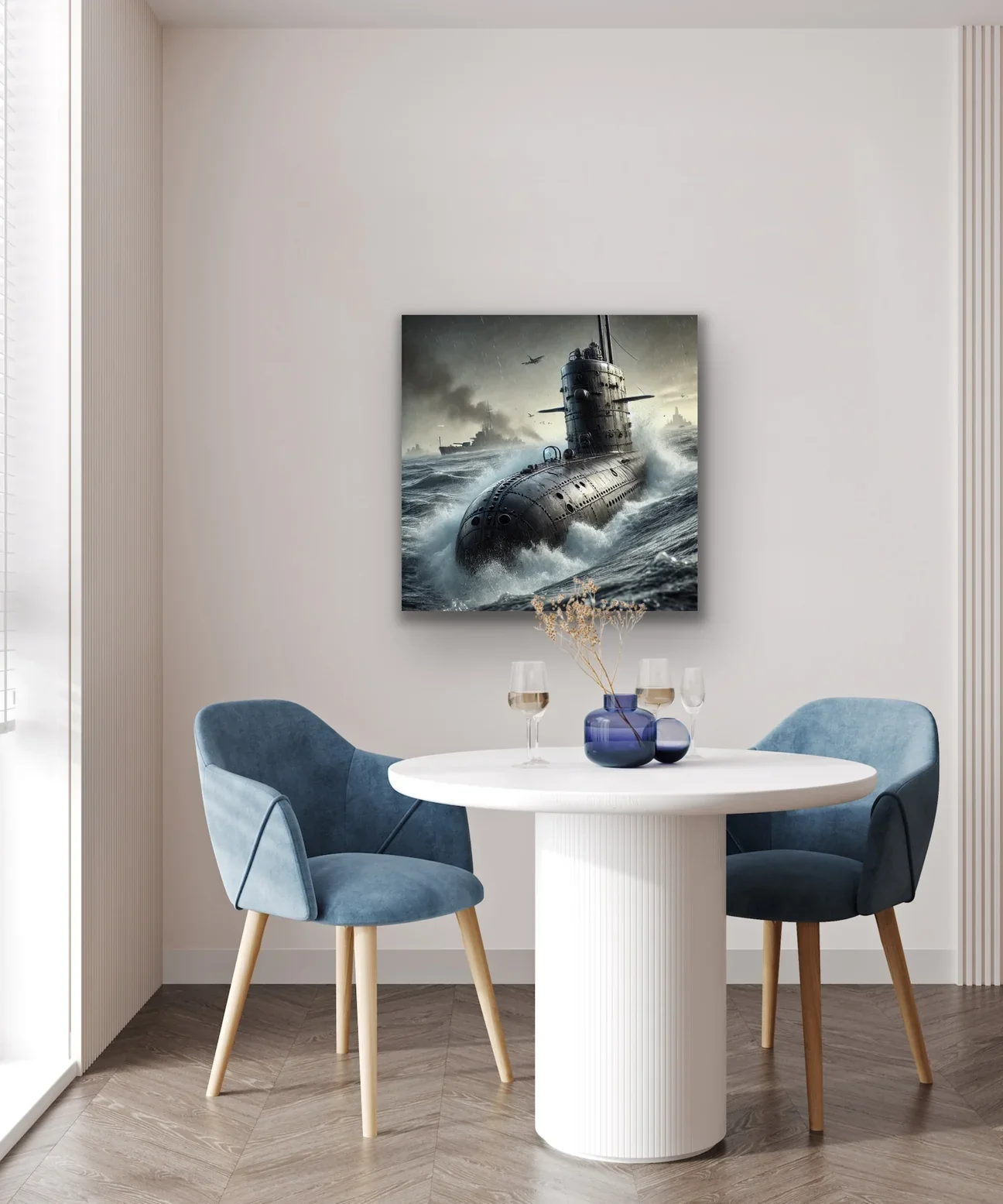 Denizaltı Kanvas Tablo 90x90cm - Duvar Dekorasyonu İçin Çerçevesiz Sanat Eseri