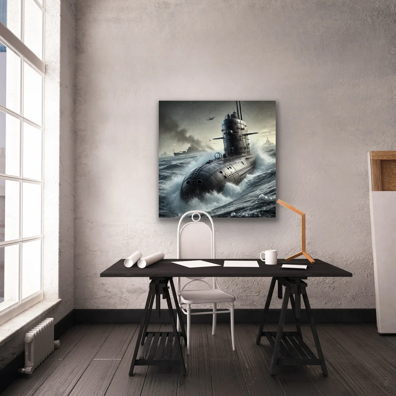 Denizaltı Kanvas Tablo 90x90cm - Duvar Dekorasyonu İçin Çerçevesiz Sanat Eseri