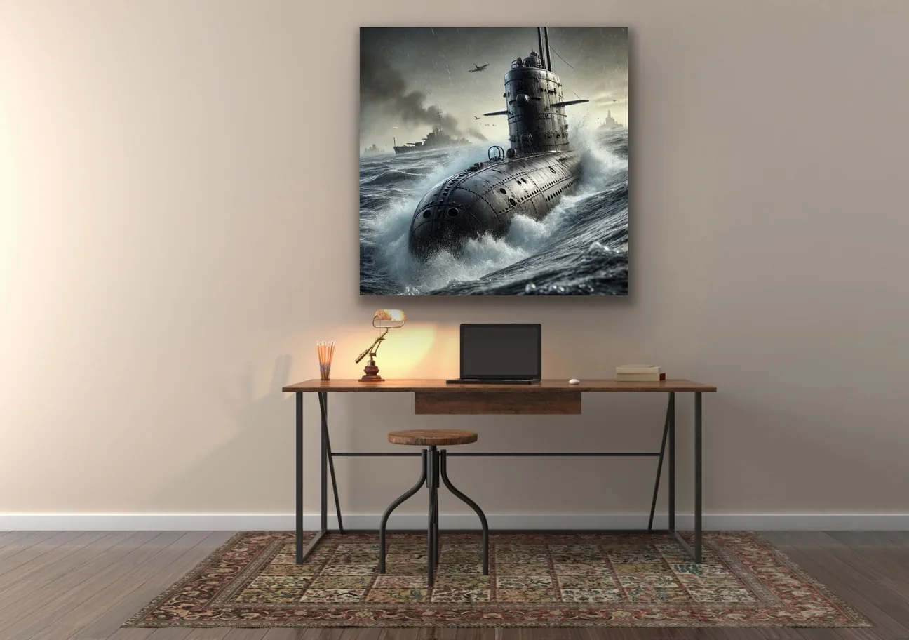 Denizaltı Kanvas Tablo 90x90cm - Duvar Dekorasyonu İçin Çerçevesiz Sanat Eseri