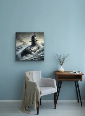 Denizaltı Kanvas Tablo 90x90cm - Duvar Dekorasyonu İçin Çerçevesiz Sanat Eseri