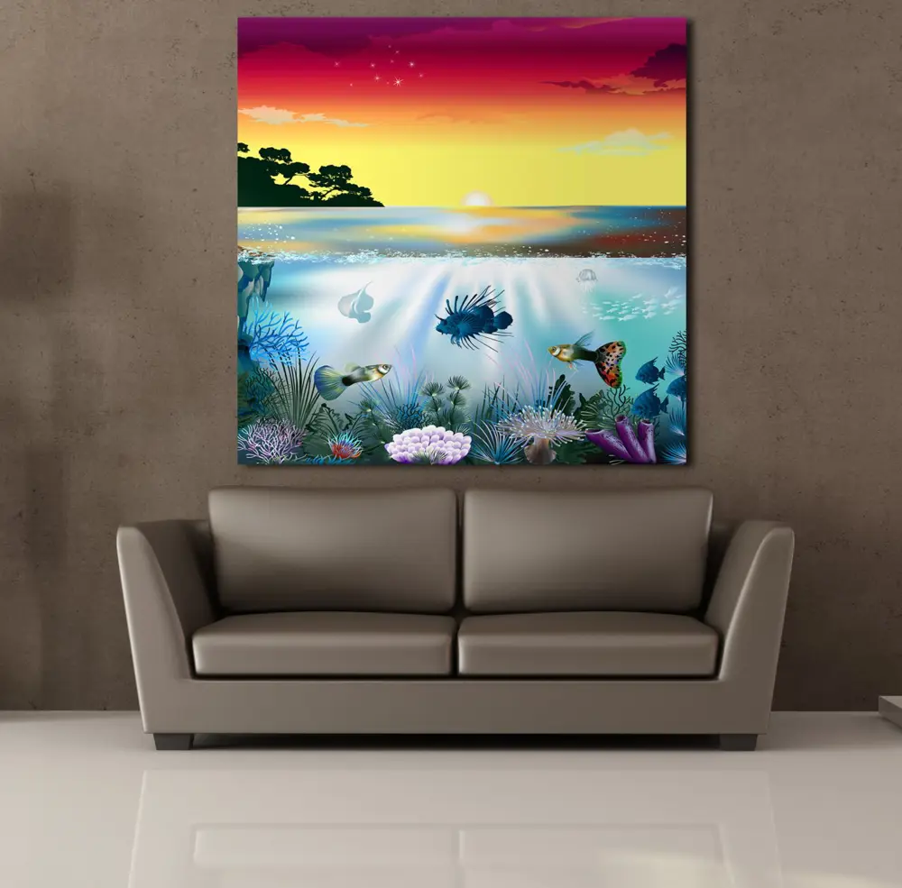 DENİZDE RENKLİ BALIKLAR KANVAS TABLO