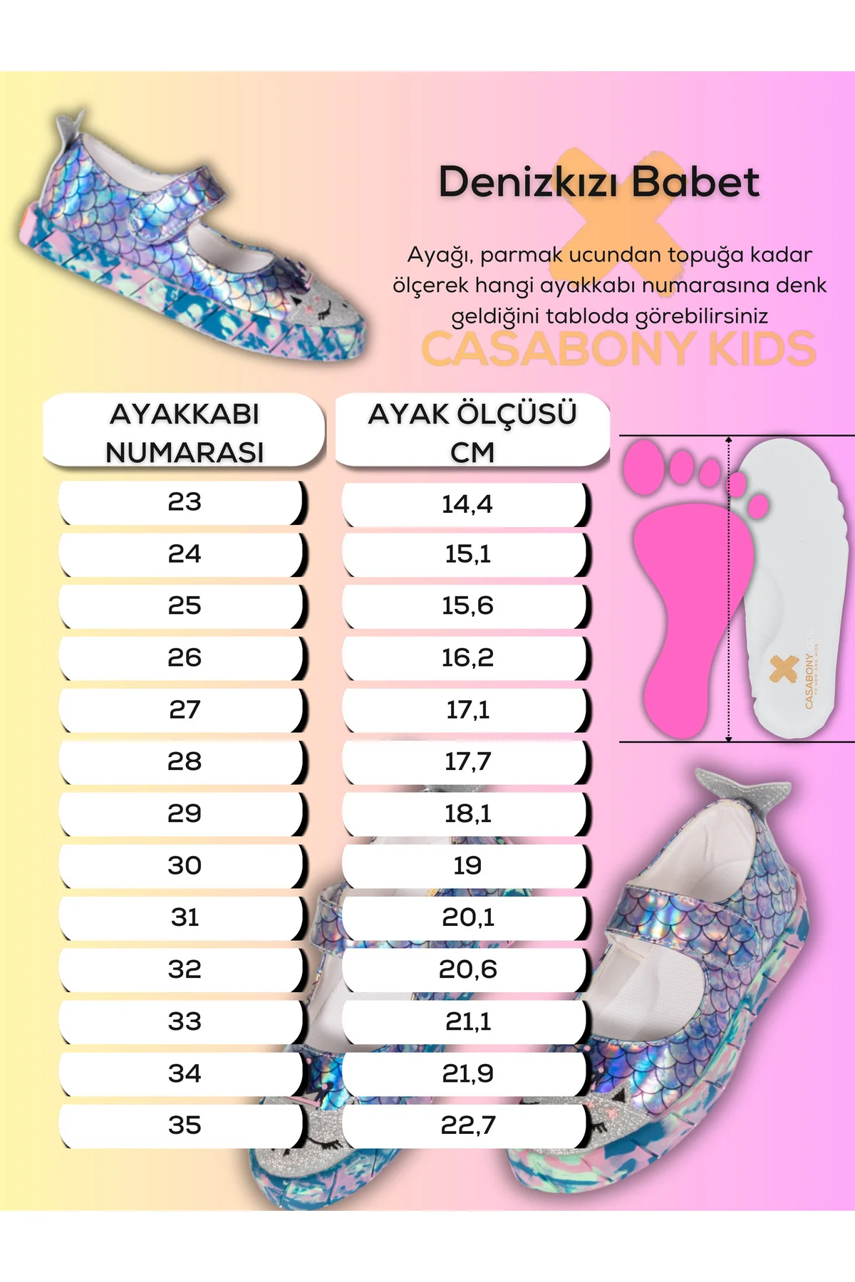 Denizkızı Hologram 3D Kız Çocuk Babet Sneakers