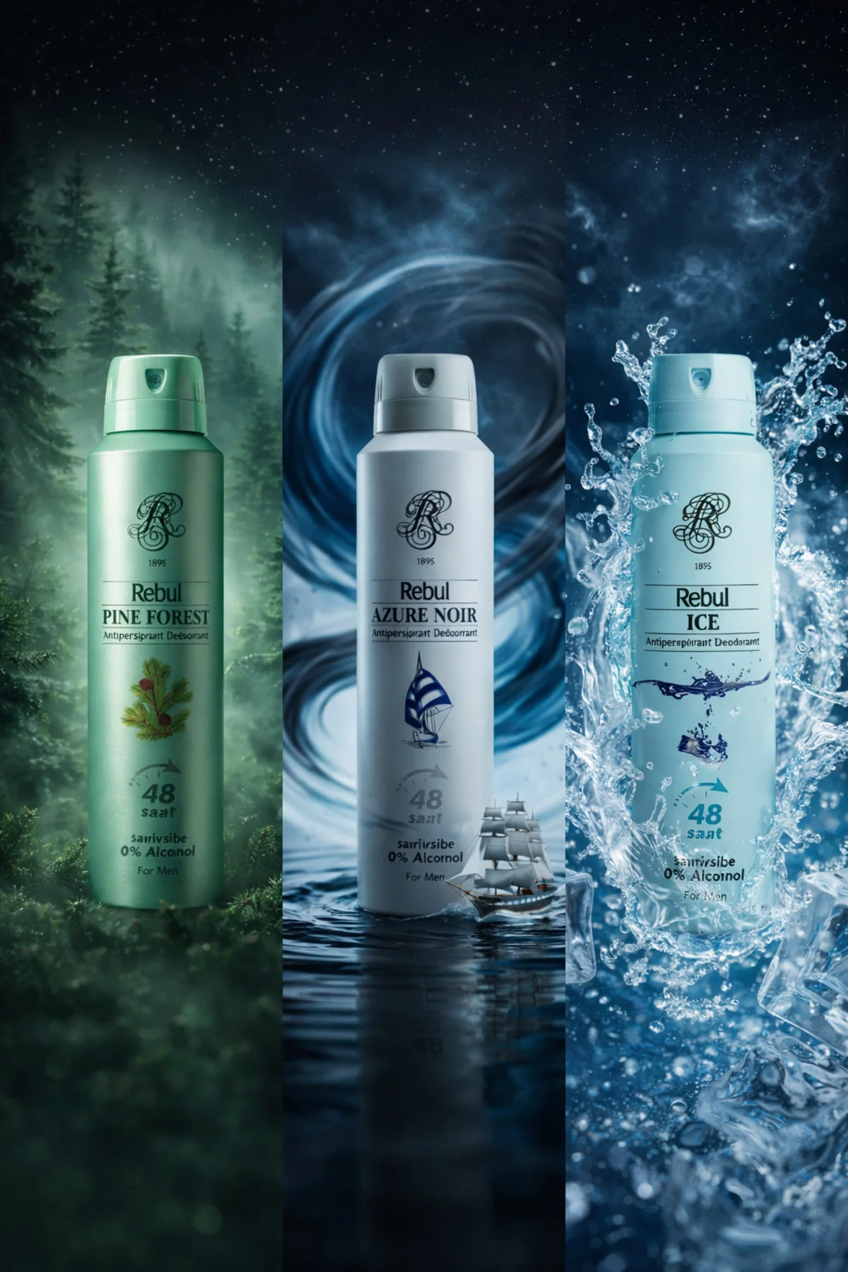 DEO BAY PINE FORSET + AZURE NOIR + ICE 150 ML DEO 3 LÜ Fiyatı, Yorumları ve Özellikleri