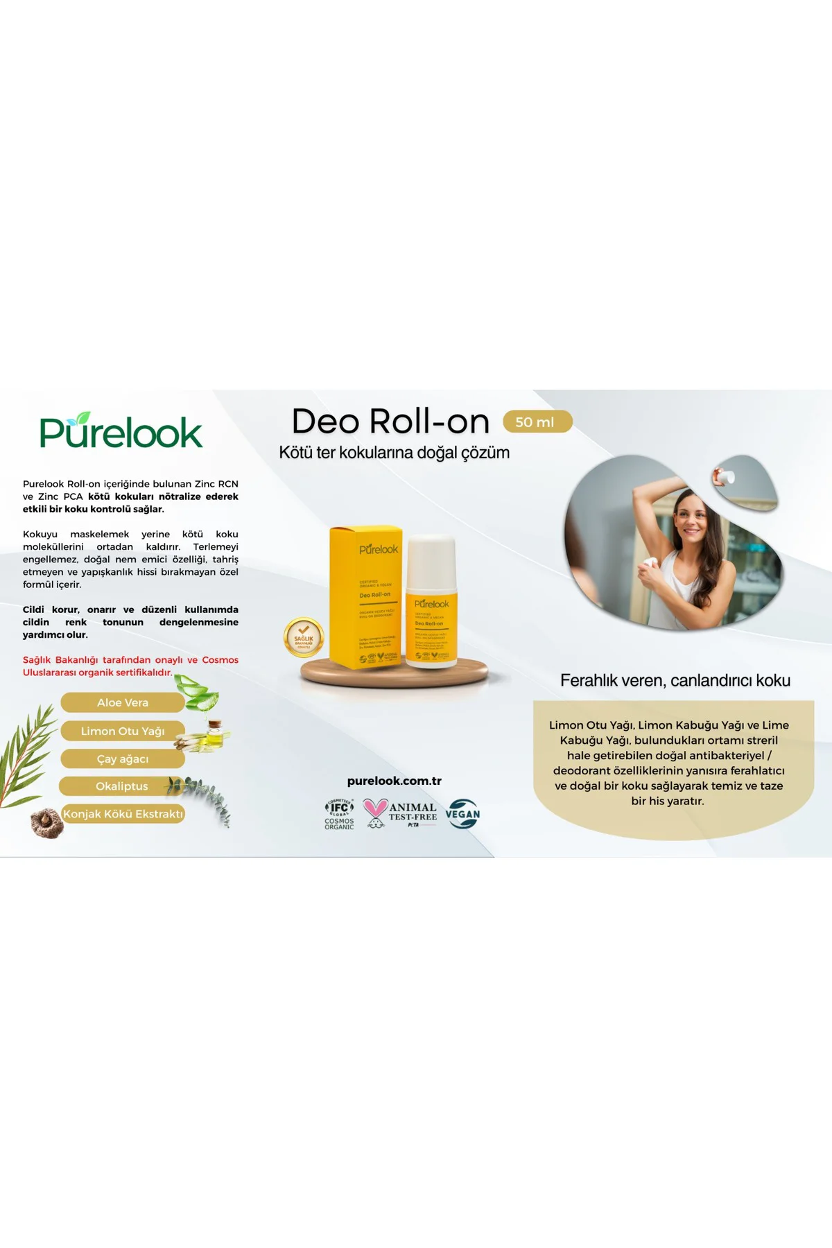 Deodorant Roll On 50 Ml. Unısex (ORGANİK&VEGAN)