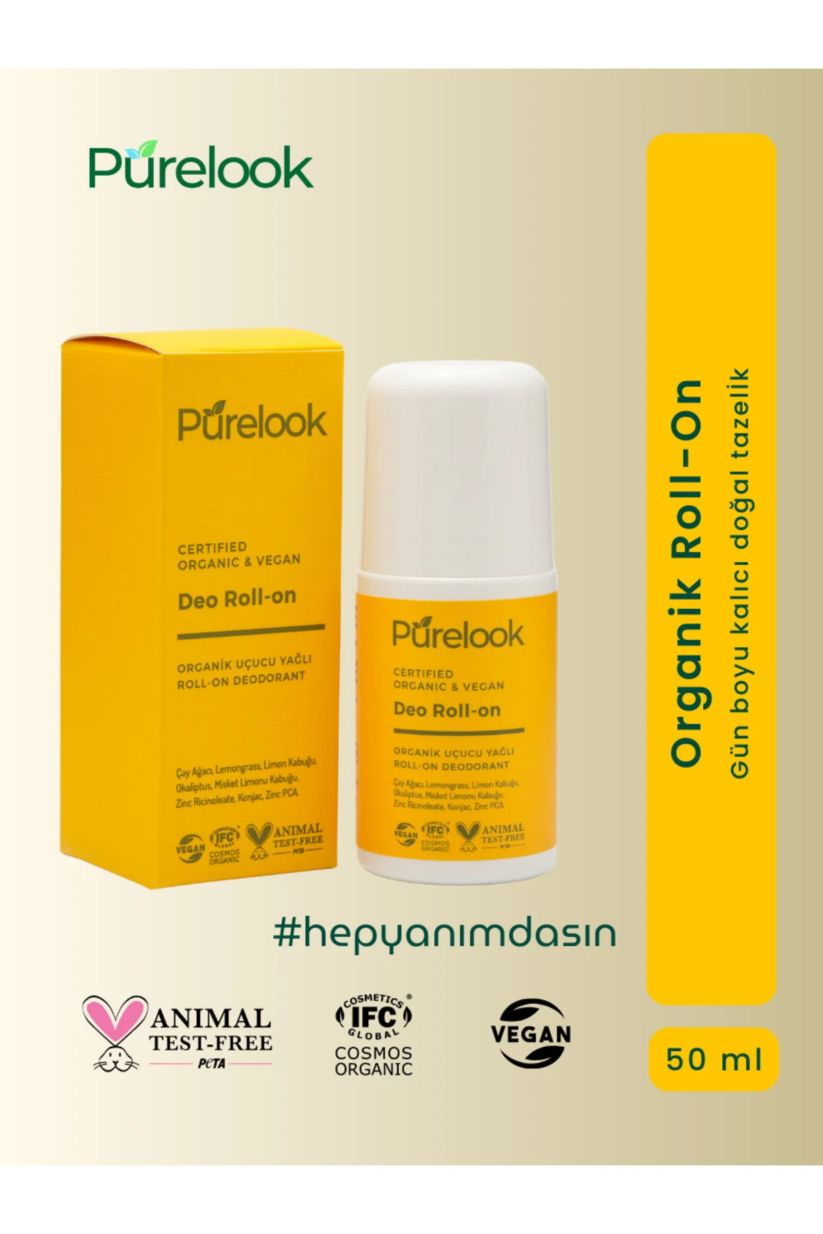 Deodorant Roll On 50 Ml. Unısex (ORGANİK&VEGAN)