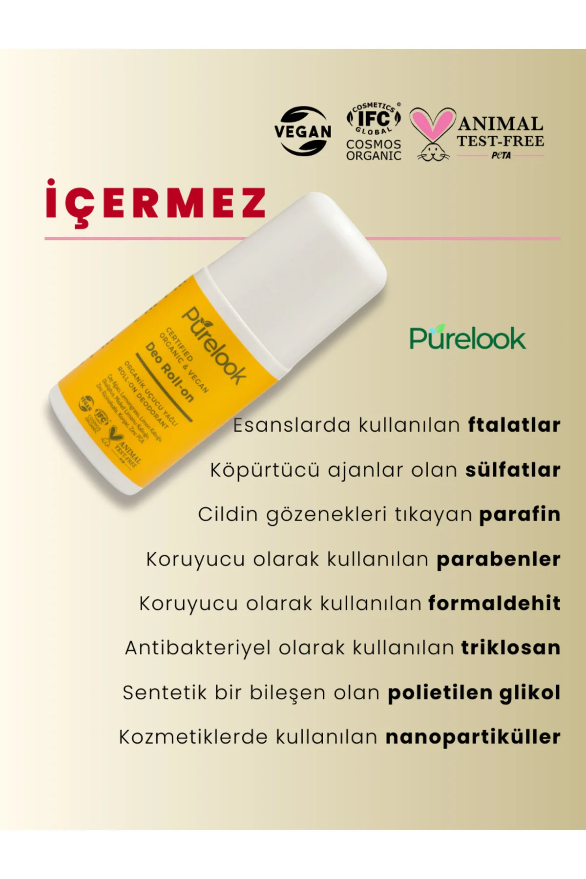 Deodorant Roll On 50 Ml. Unısex (ORGANİK&VEGAN)