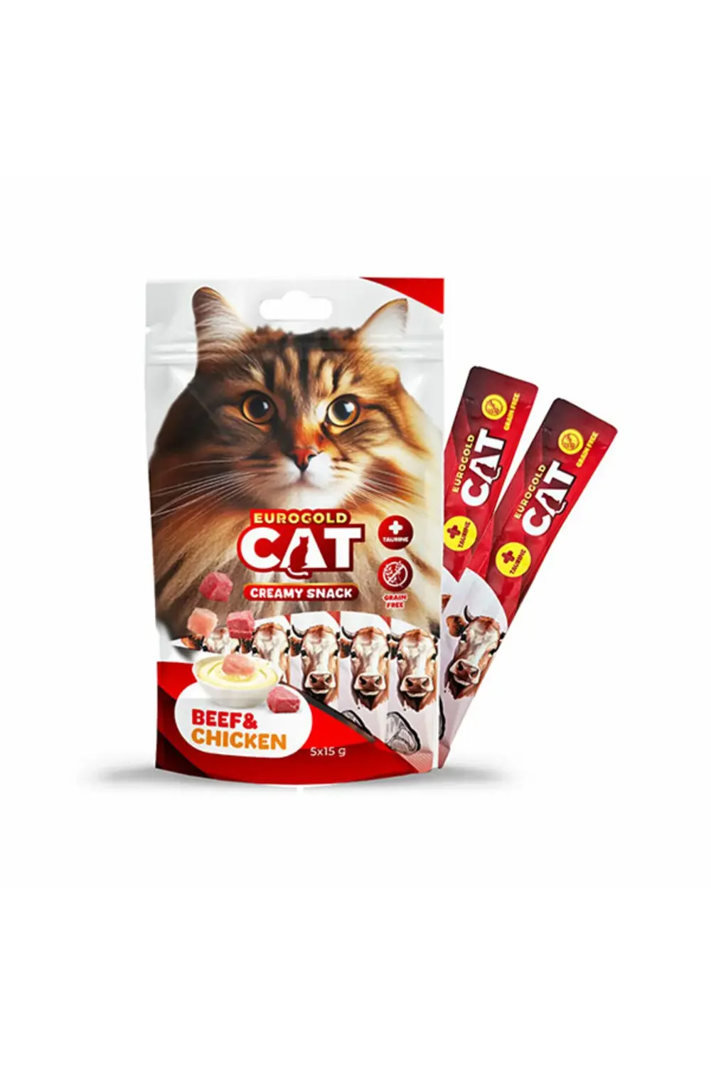 DEPOMIX EuroGold Cat Sıvı Kedi Ödülü Dana - Tavuk Etli 5x15Gr