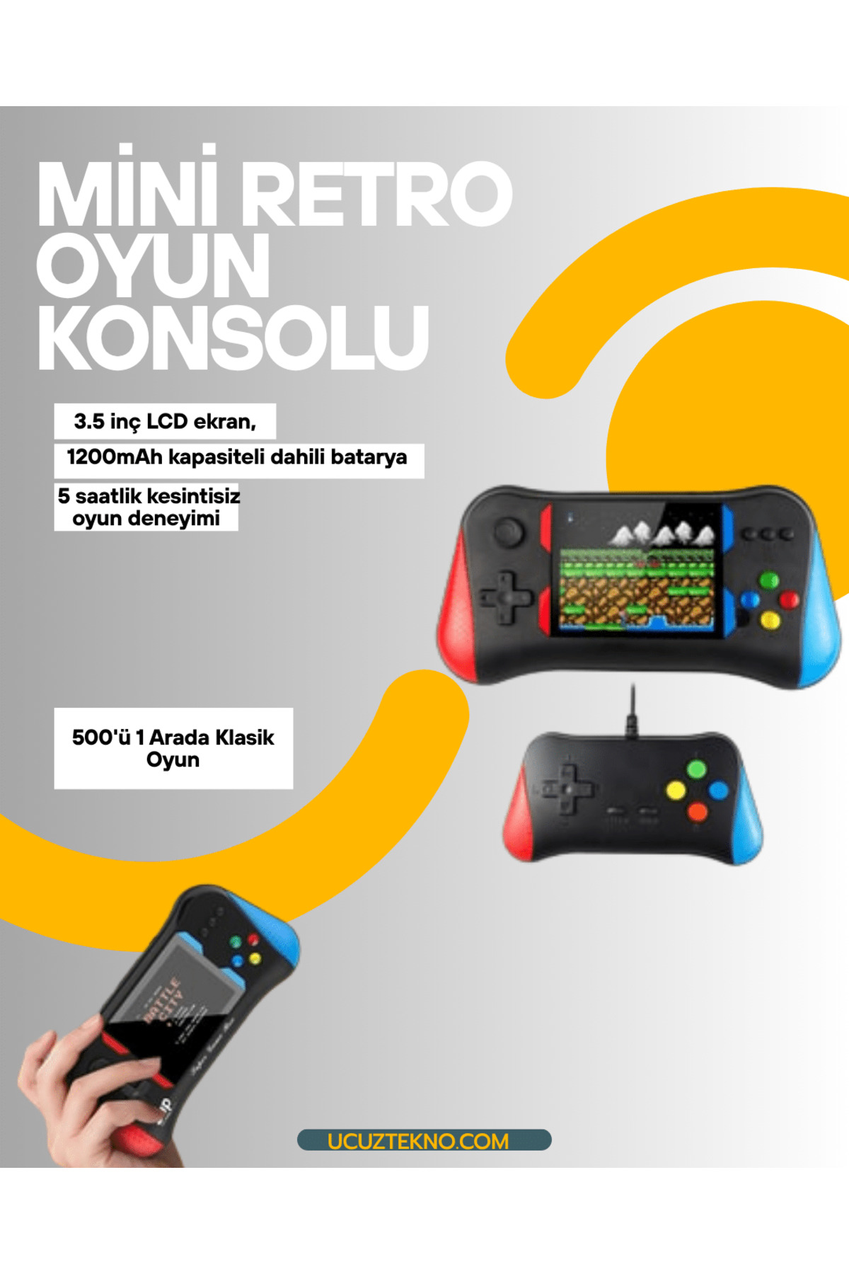 DEPOMIX Şarjlı Taşınabilir Oyun Konsolu – X7M Retro Game Box