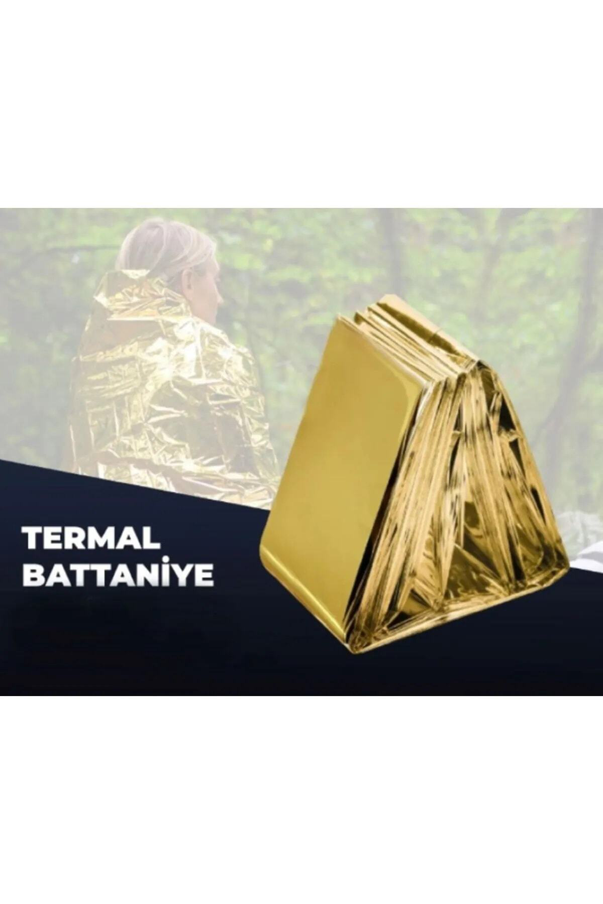 Deprem Afet Termal Acil Durum Battaniyesi Çift Taraflı Büyük Boy 