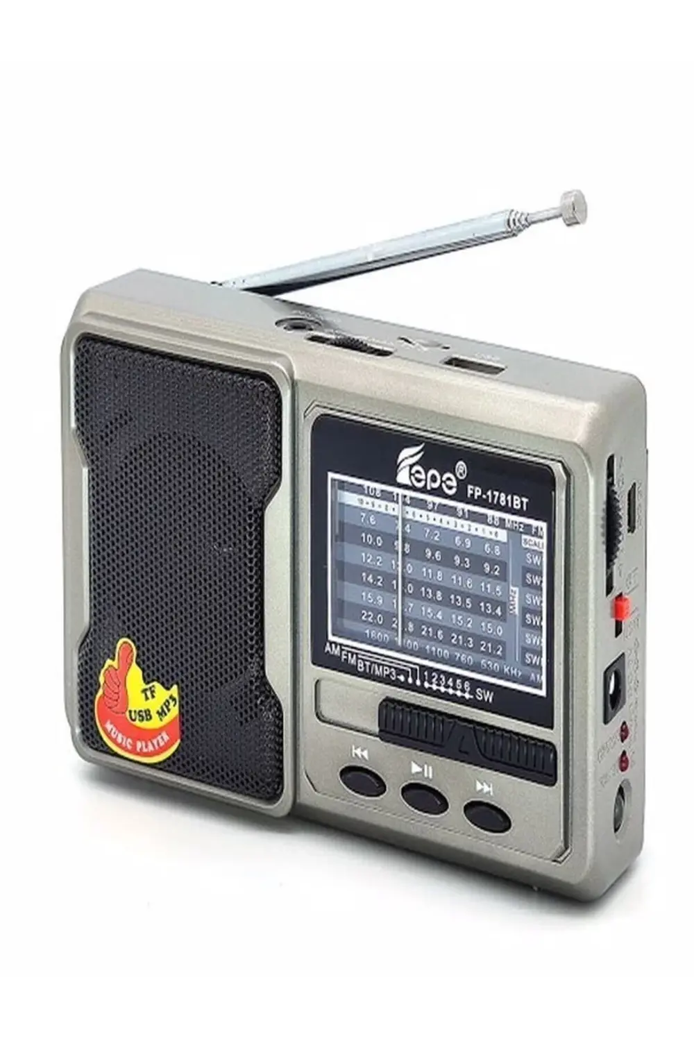 Deprem Çantasına Uygun Taşınabilir El Fenerli 8 Bandlı Radyo Blue