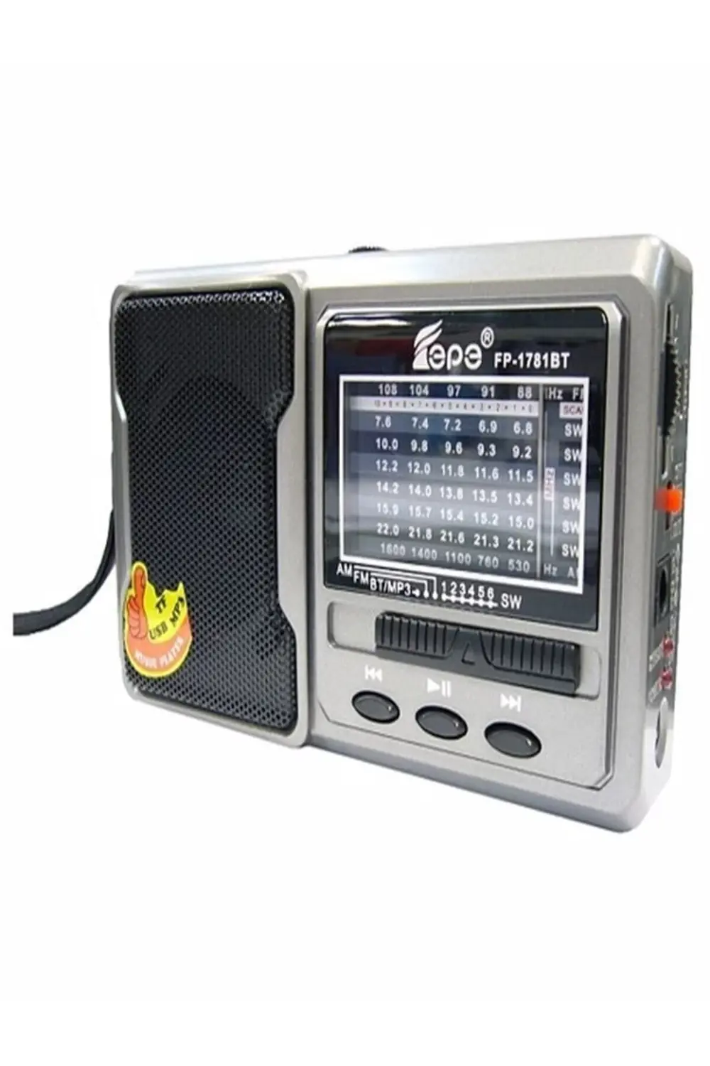 Deprem Çantasına Uygun Taşınabilir El Fenerli 8 Bandlı Radyo Blue