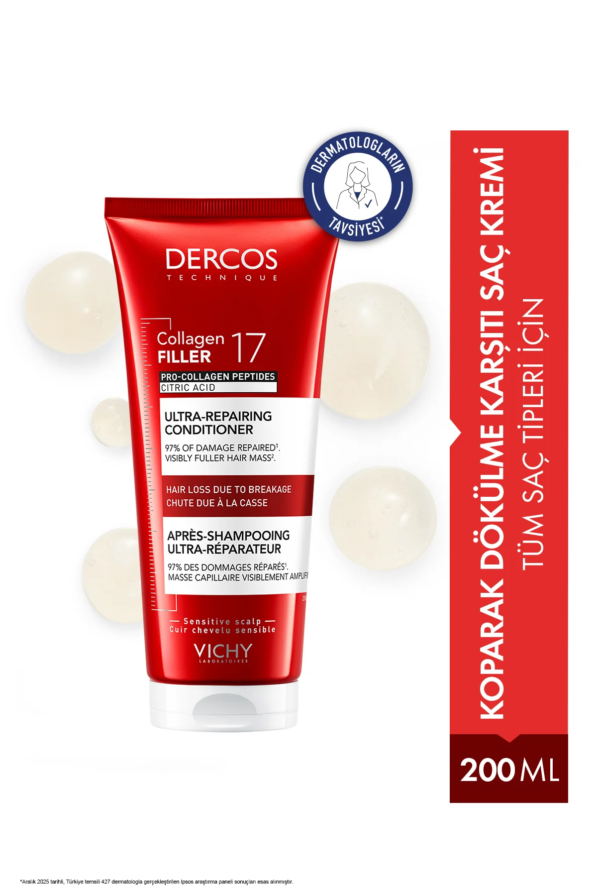 Dercos Collagen 17 Filler Saç Bakım Kremi 200ml Fiyatı, Yorumları ve Özellikleri