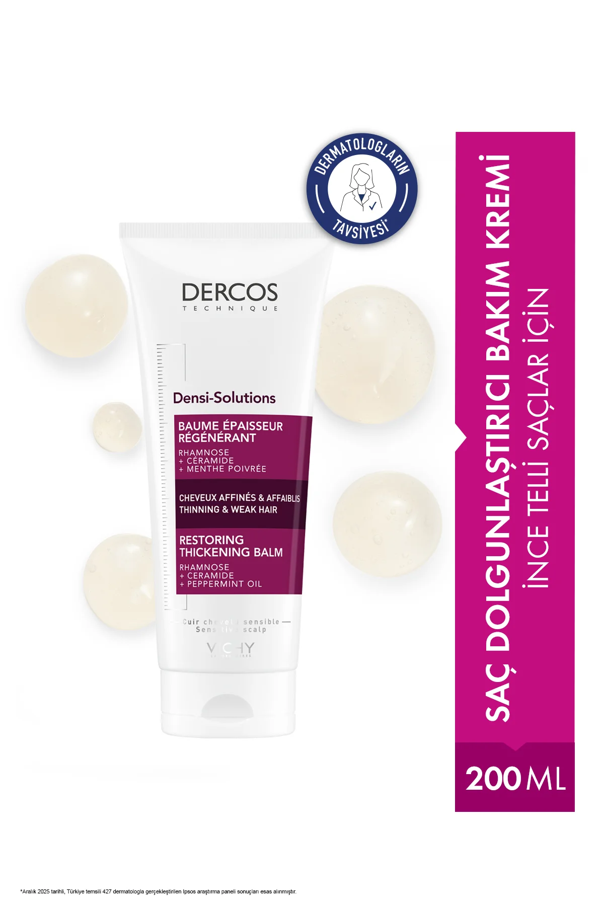 Dercos Densi Solutions İnce Telli Saçlar İçin Dolgunlaştırıcı Etkili Saç Bakım Kremi 200 ml Fiyatı, Yorumları ve Özellikleri