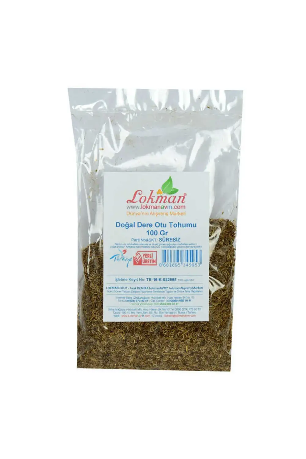 Dere Otu Tohumu Doğal 100 Gr Paket