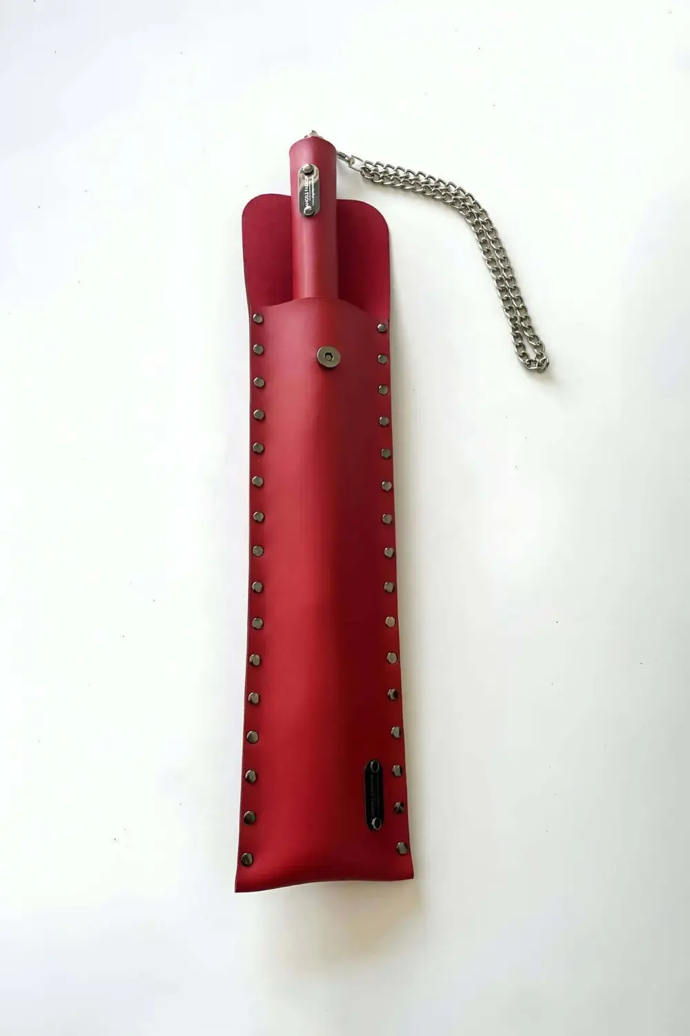 Pilelistore Deri Çantalı Kırmızı Kırbaç, Şık Deri Kırbaç, Sexy Aksesuar - Brf