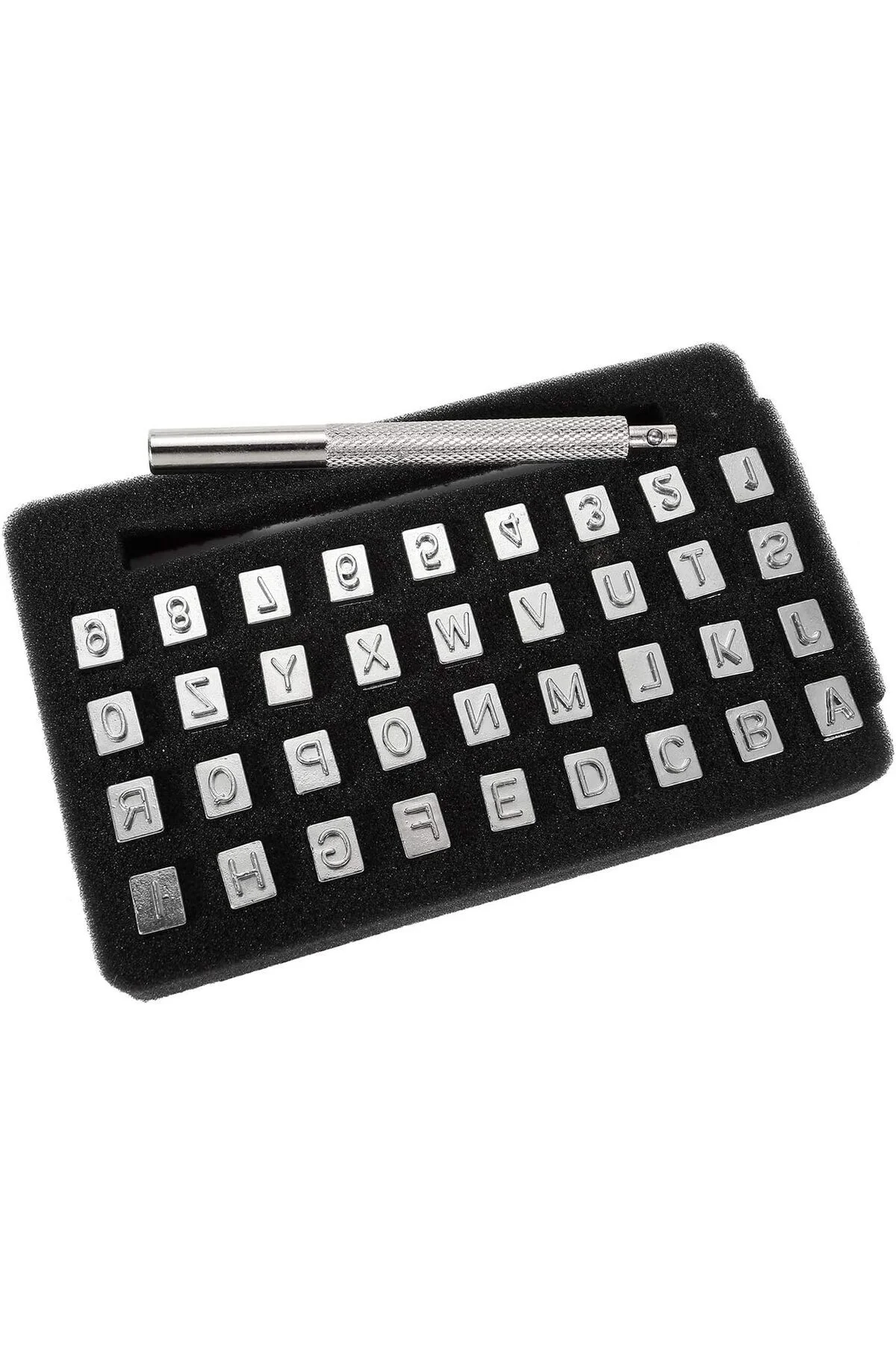 Deri Damgalama, Metal Harf ve Rakam Damga Seti, 26 Harf ve 10 Rakam. Metal Deri Baskı (6mm) Deri Damgalama, Metal Harf ve Rakam Damga Seti, 26 Harf ve 10 Rakam. Metal Deri Baskı (6mm)