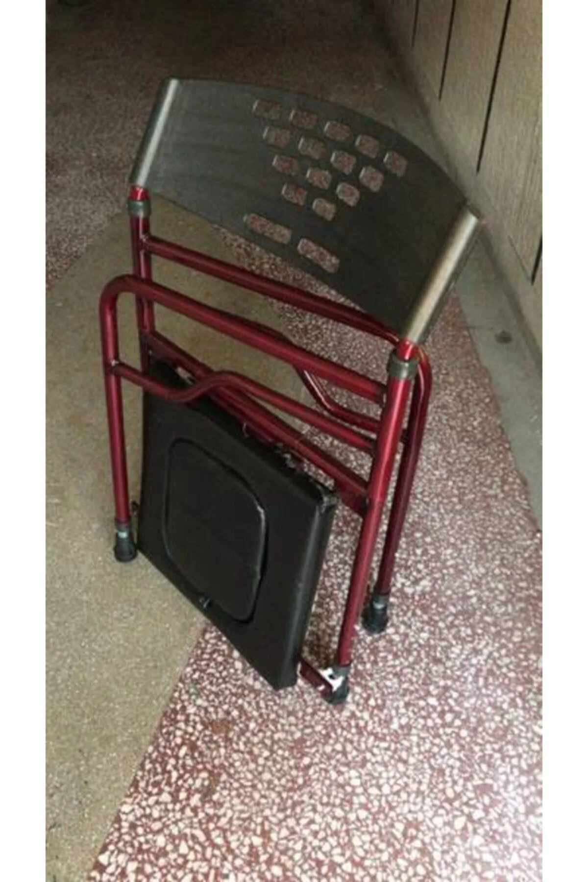 Deri Döşemeli Hasta Tuvaleti Klozeti Sandalyesi Seyyar Tuvalet Ka