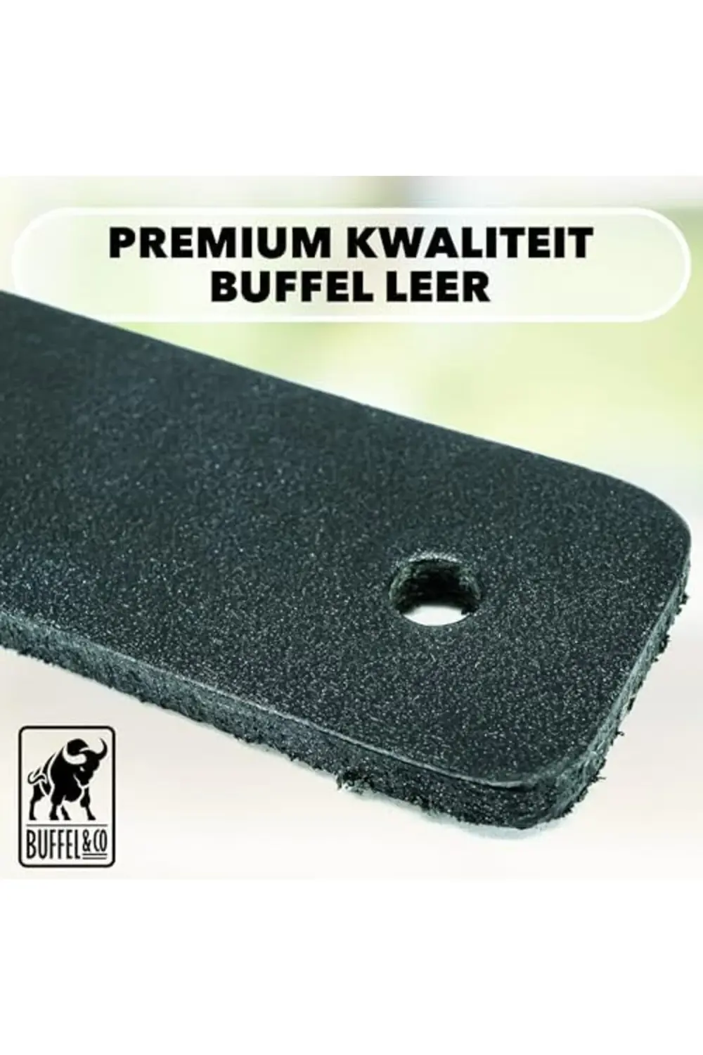 Deri Havlu Askısı, İkili Metal Kulplu Havlu Askısı - Siyah 119188