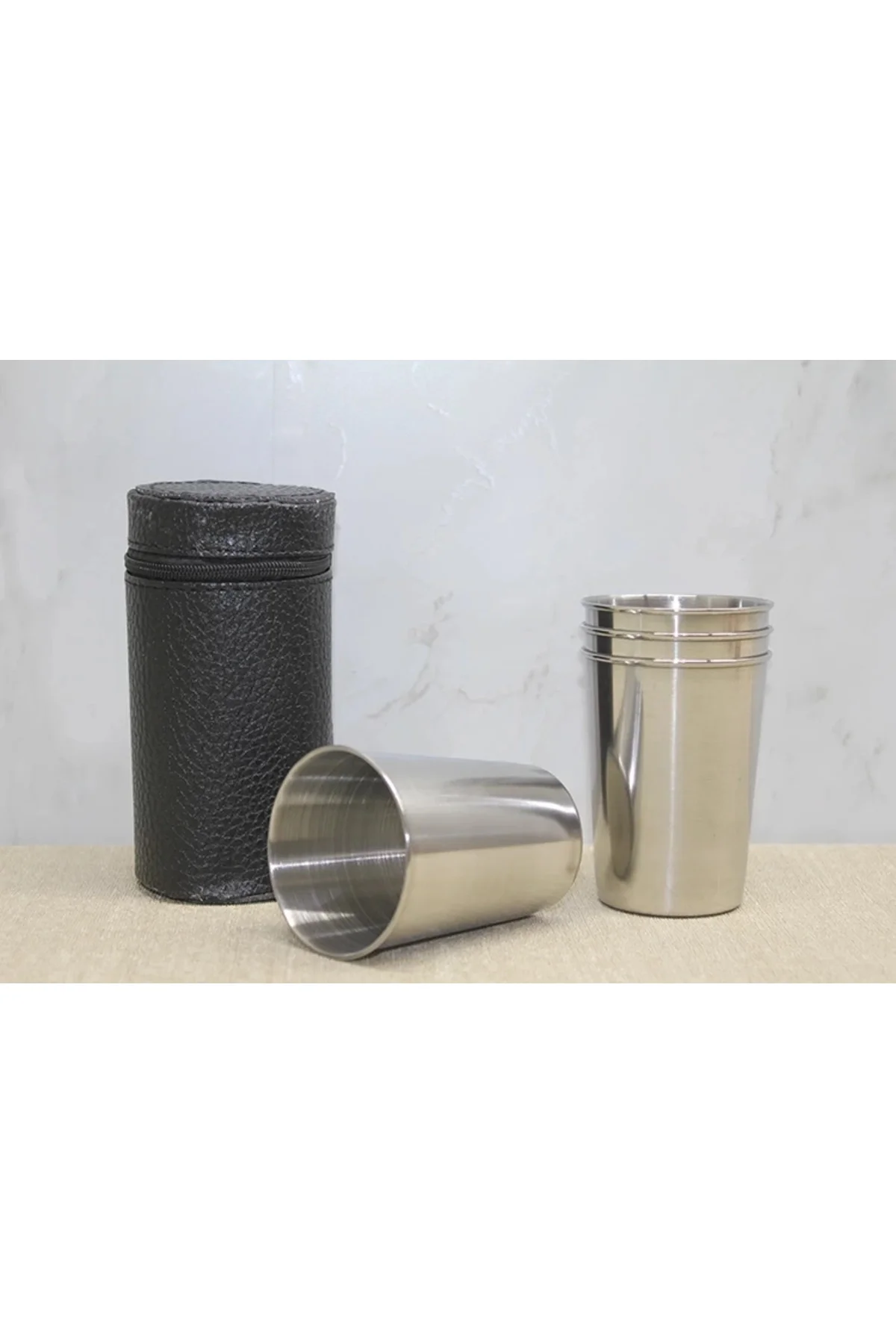 Deri Kılıflı 4'lü Shot Bardak Alk3926
