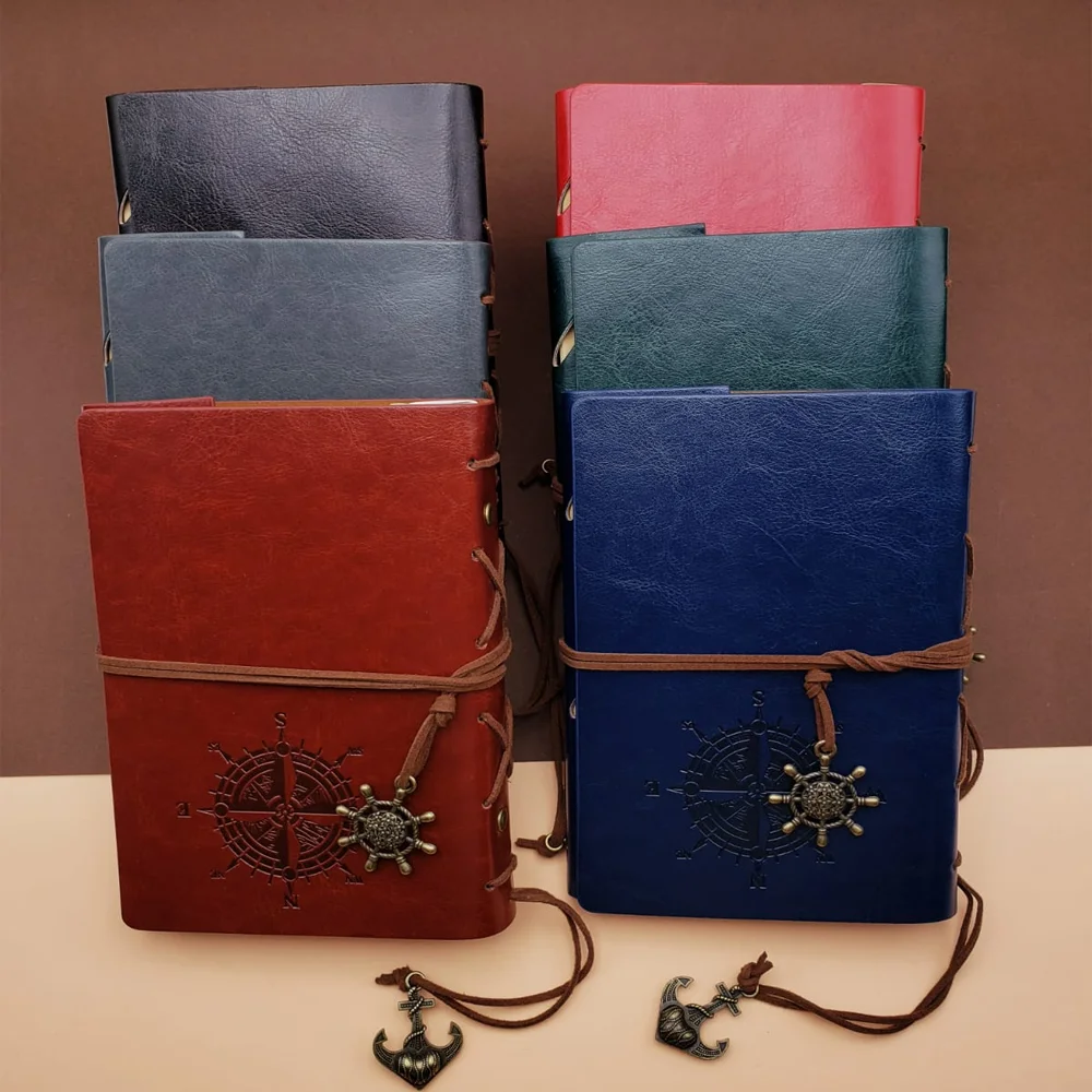 Deri Pusula Tasarımlı Defter Deri Pusula Tasarımlı Defter