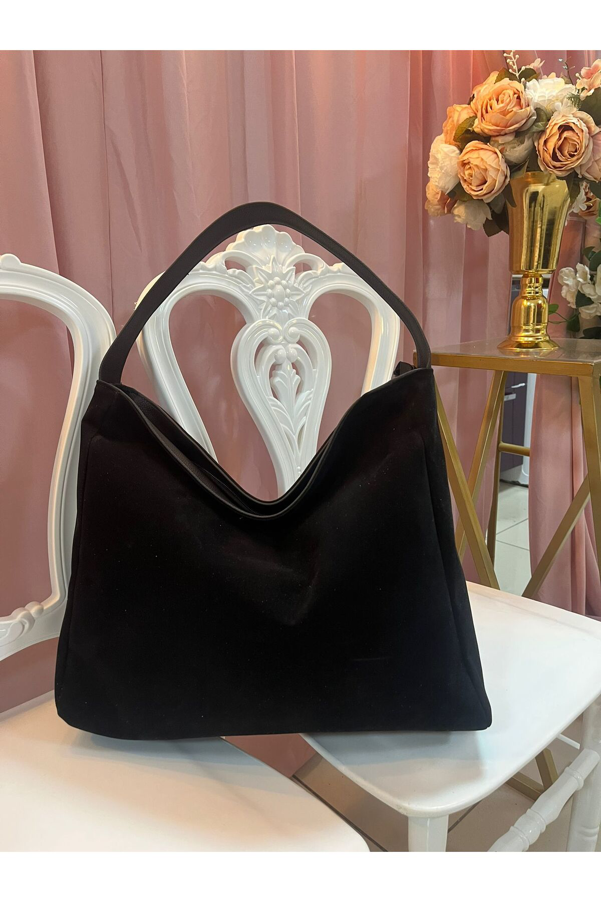 Hbs Deri Sapli Süet Omuz Geniş Çanta