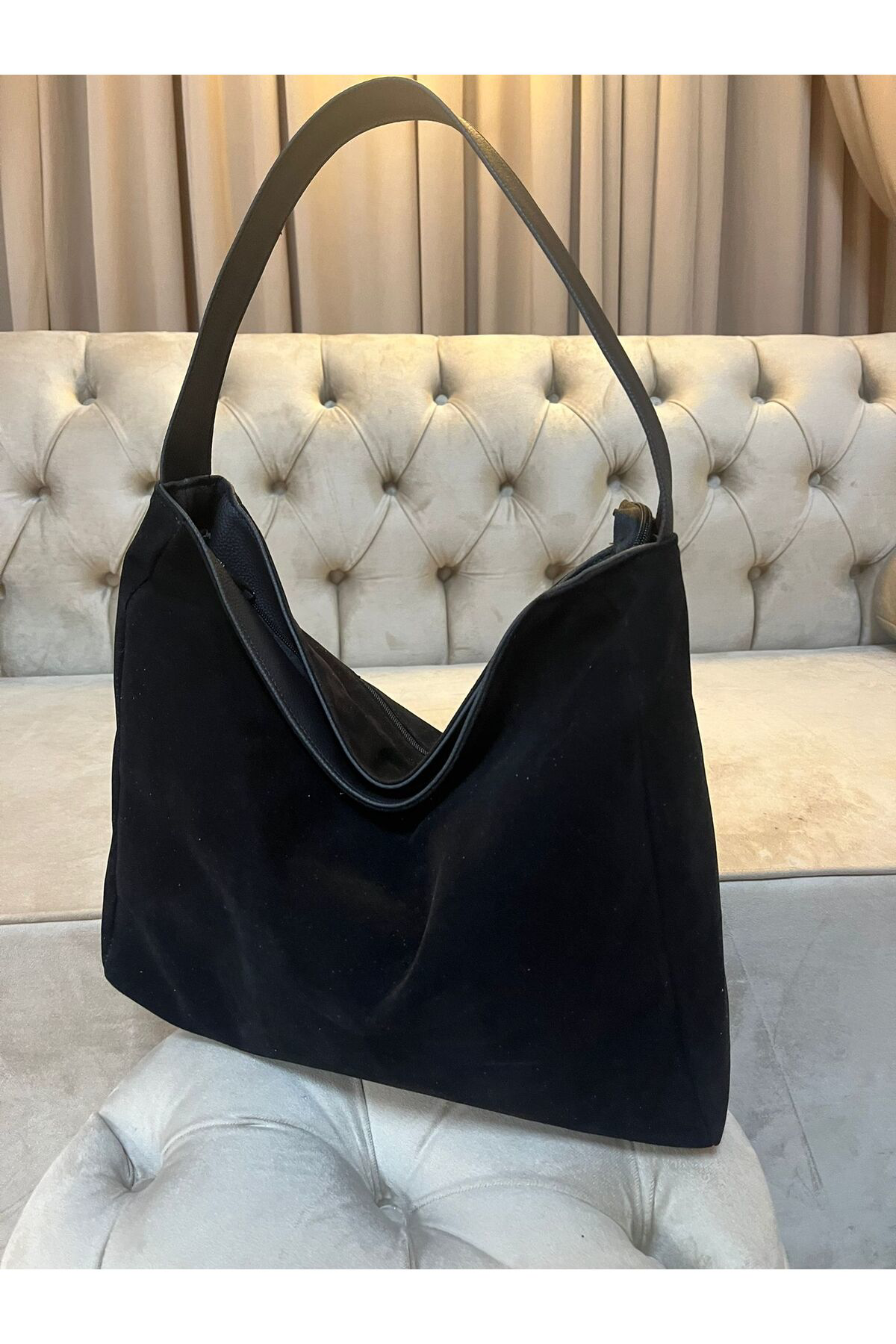 Hbs Deri Sapli Süet Omuz Geniş Çanta